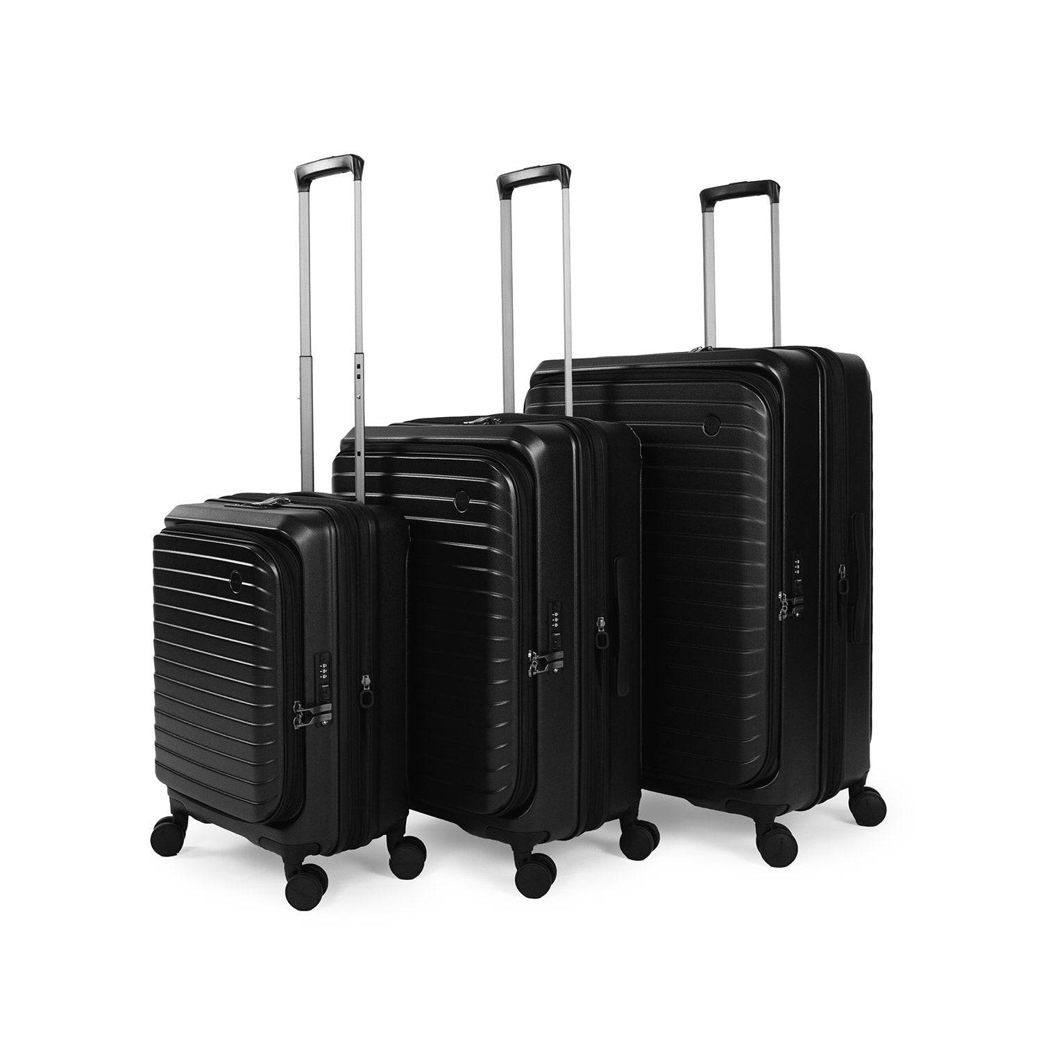 CROSSING INVI 30" Large Expandable Luggage With Front & Middle Access - Black