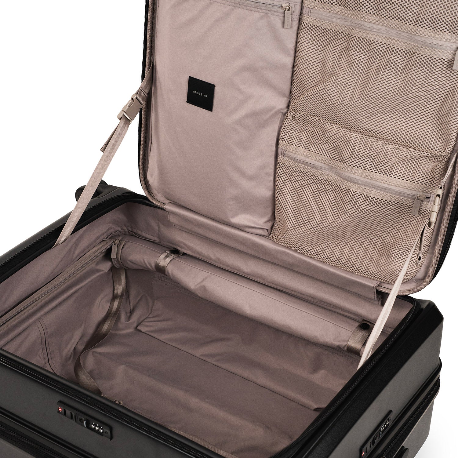 CROSSING INVI 30" Large Expandable Luggage With Front & Middle Access - Black