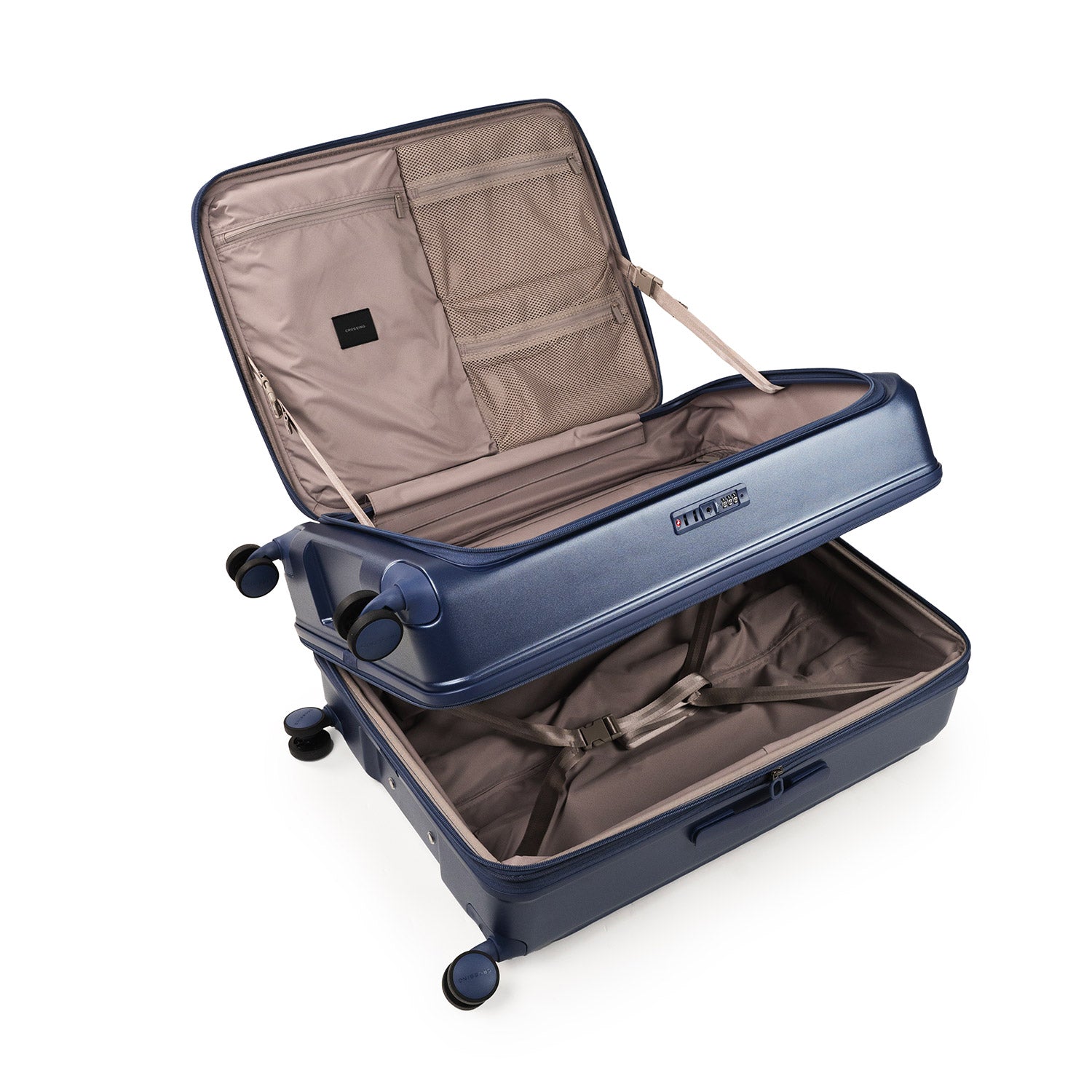 CROSSING INVI 30" Large Expandable Luggage With Front & Middle Access - Navy