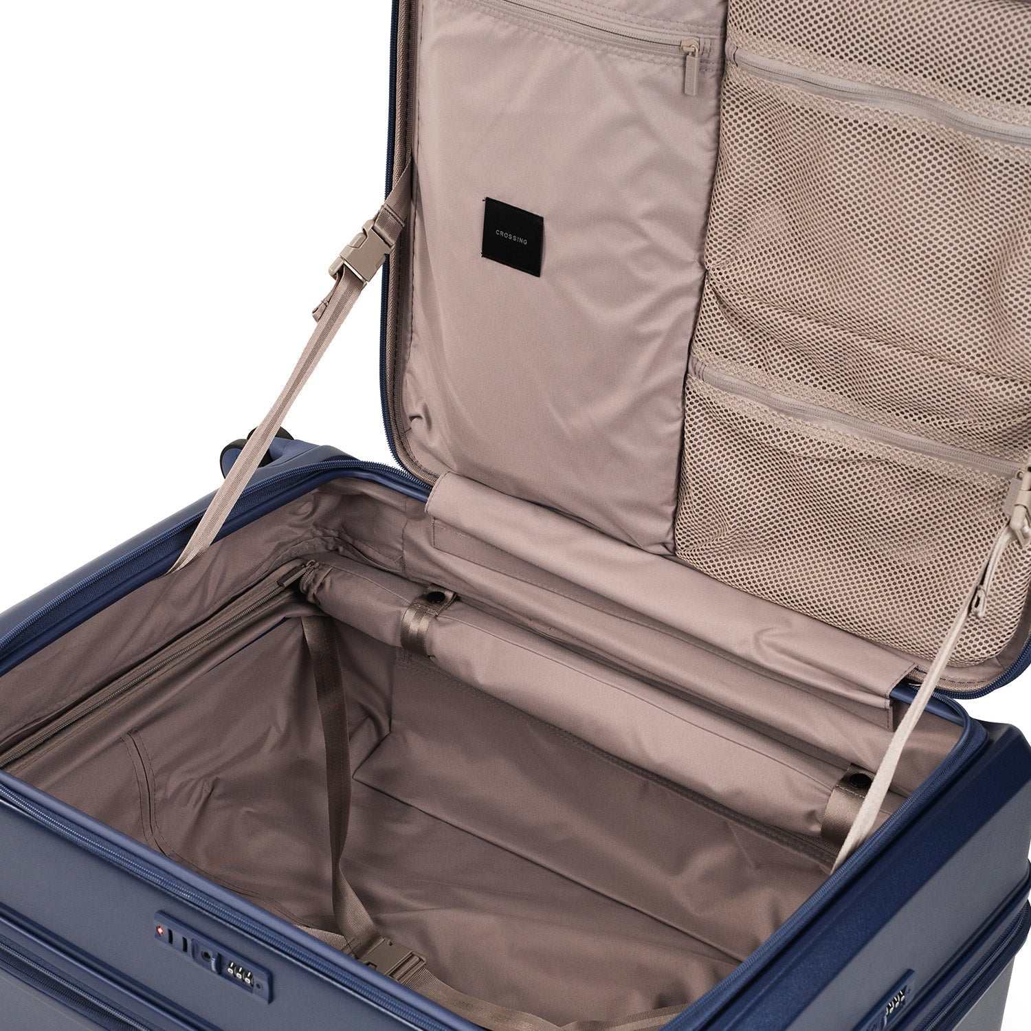 CROSSING INVI 30" Large Expandable Luggage With Front & Middle Access - Navy