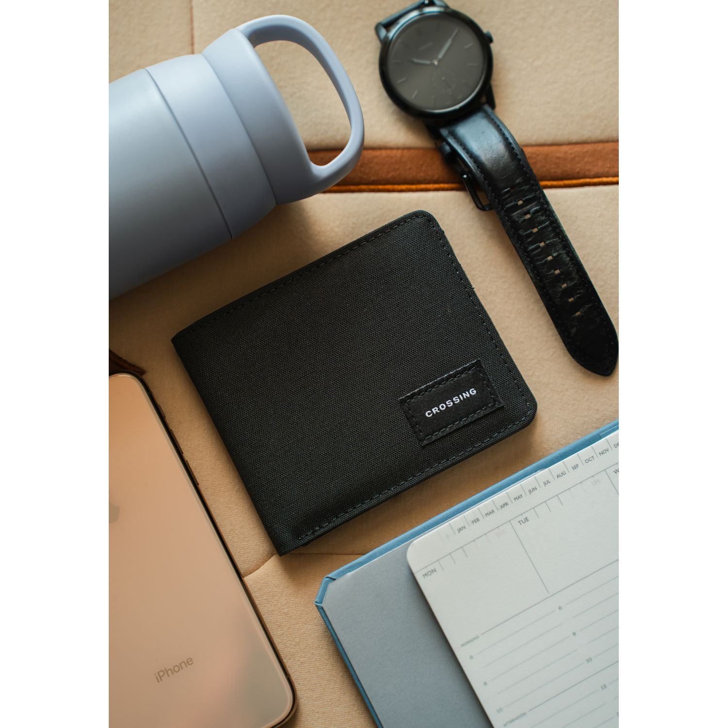 Crossing Bifold Wallet with Coin Pocket RFID - Black