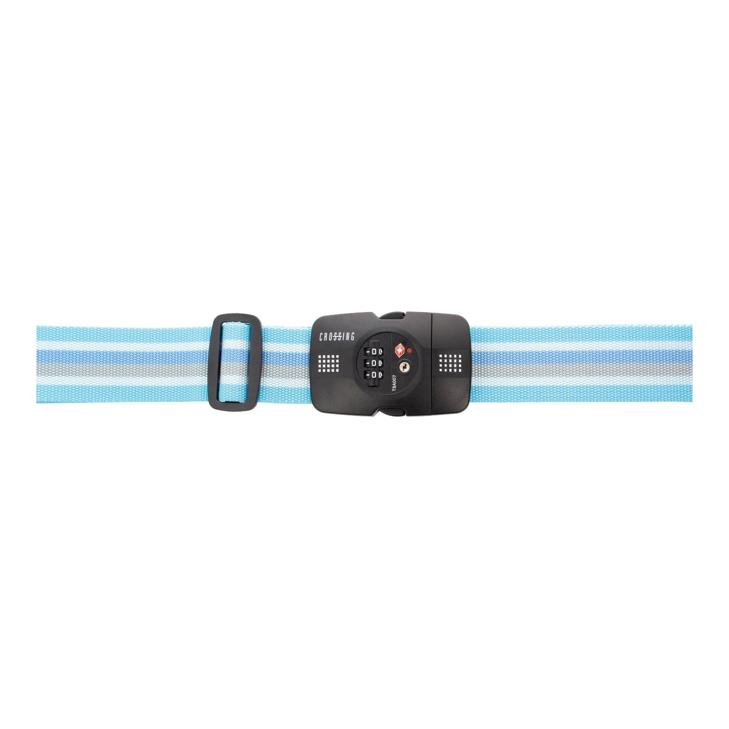 Crossing Double Travel Sentry Approved Luggage Strap (Light Blue Stripes)