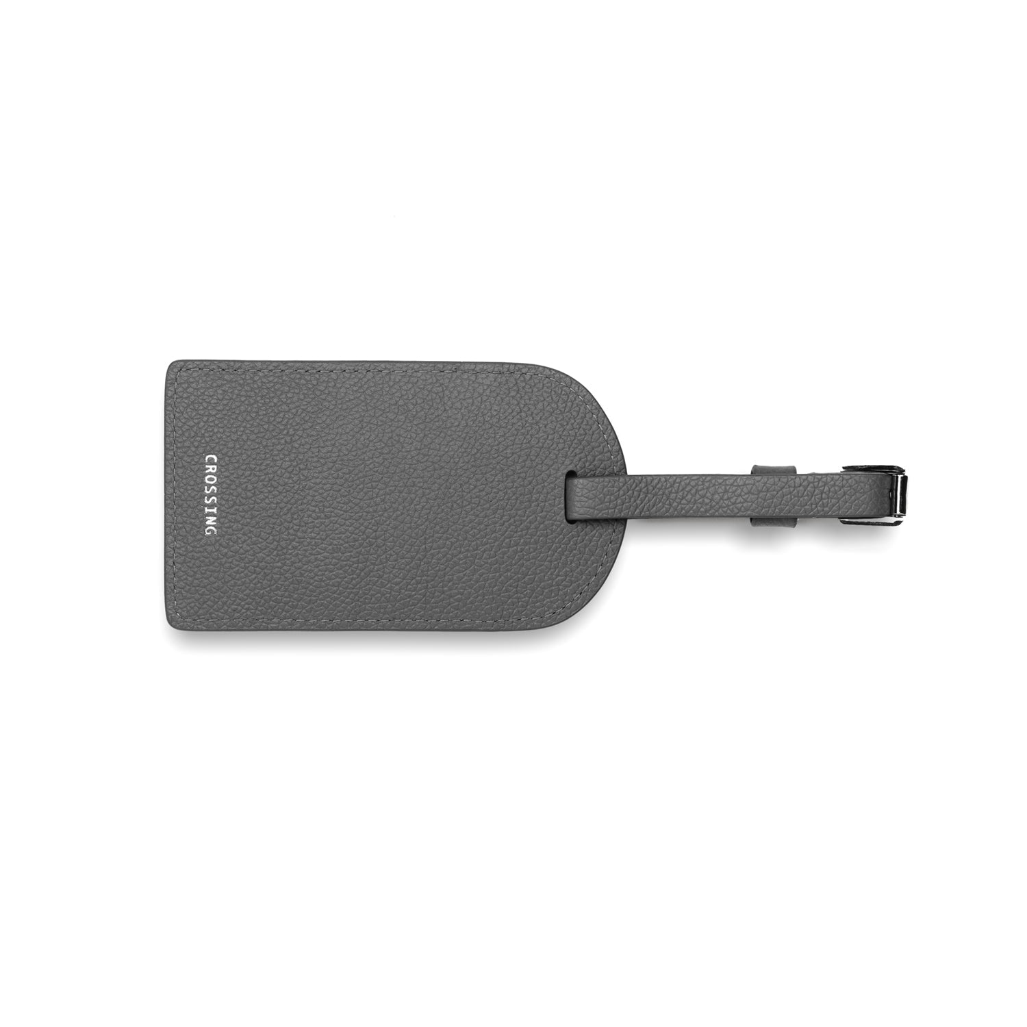 Crossing Milano Leather Luggage Tag - Grey