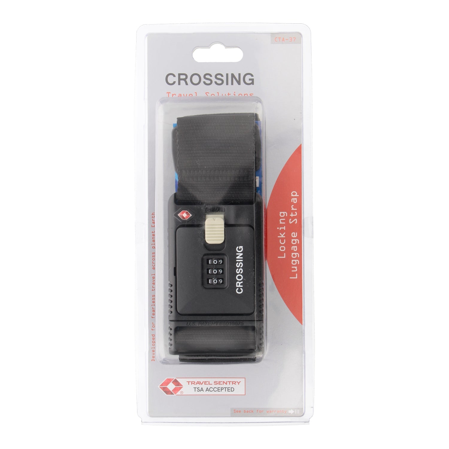 Crossing Travel Sentry Approved Locking Luggage Strap (Black)