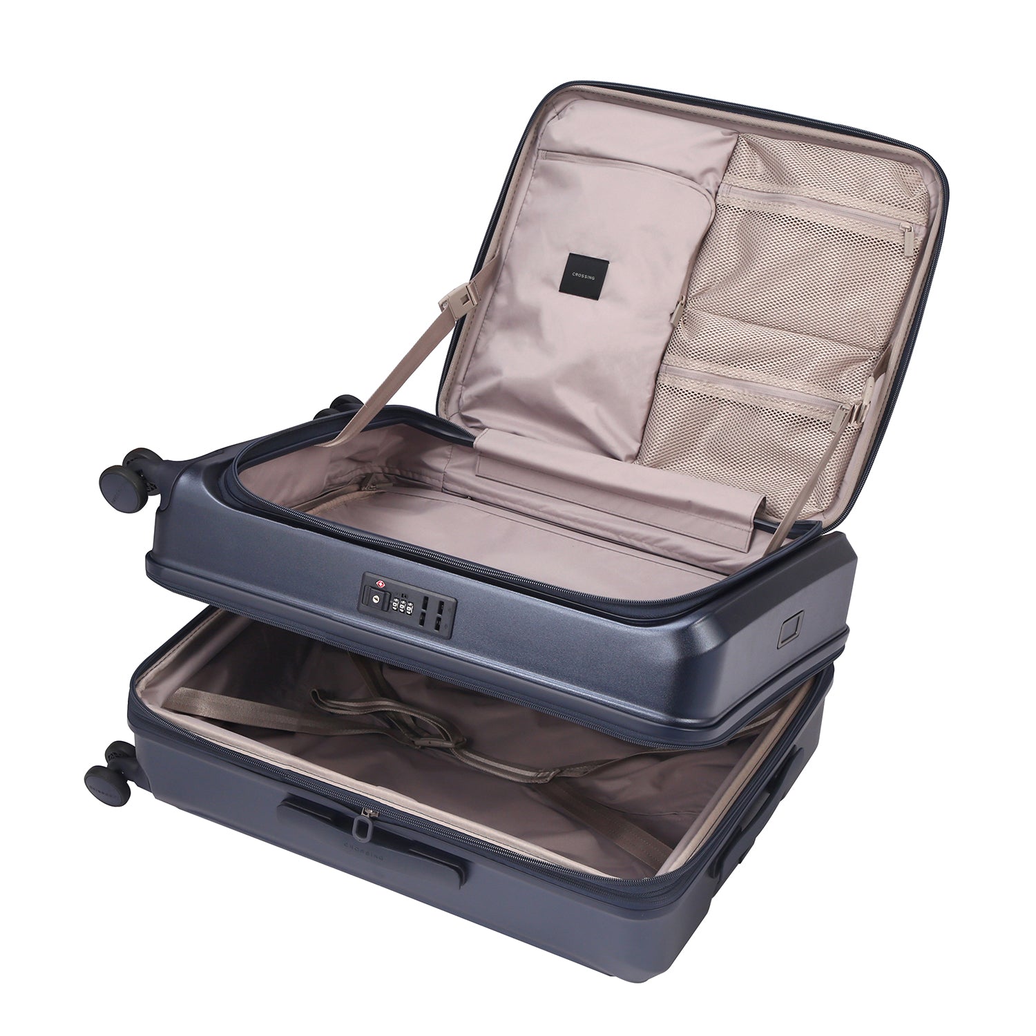 CROSSING INVI 25" Medium Expandable Luggage With Front & Middle Access V3 - Dark Blue