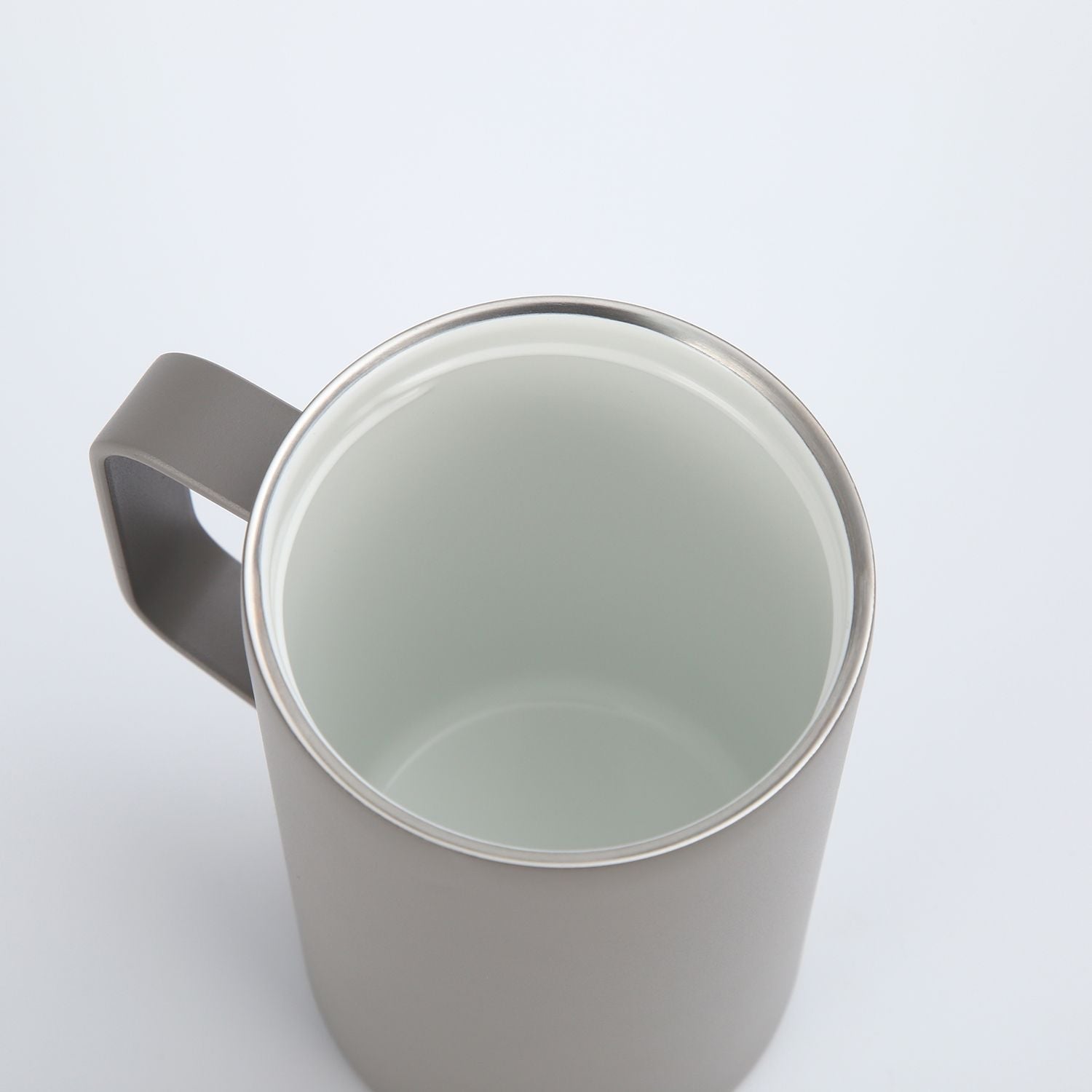 Crossing Neo Insulated S/S Leakproof Ceramic Mug W Handle And Lid 500ml - Latte (Light Grey)