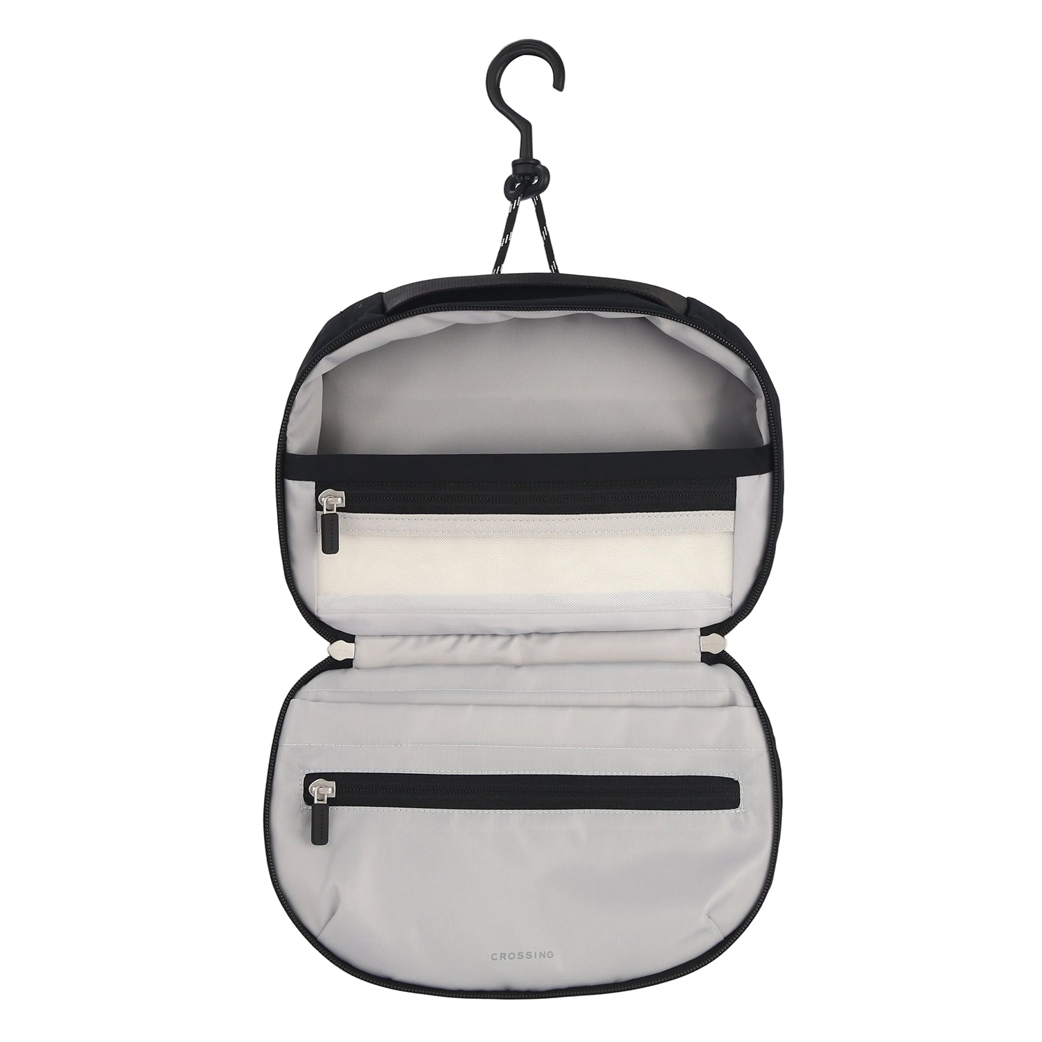 Crossing Nylon Checked Hanging Toiletry Bag Pro - Black
