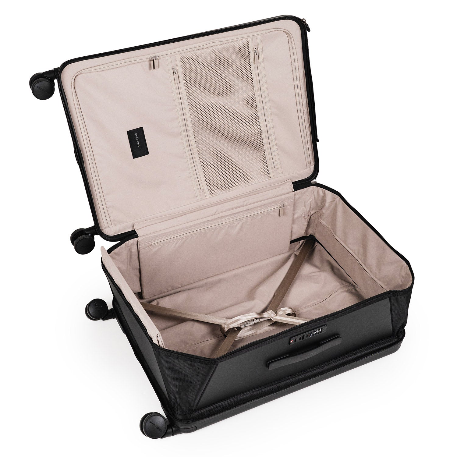 Crossing Ori Collapsible Polycarbonate Medium 26" Luggage - Black