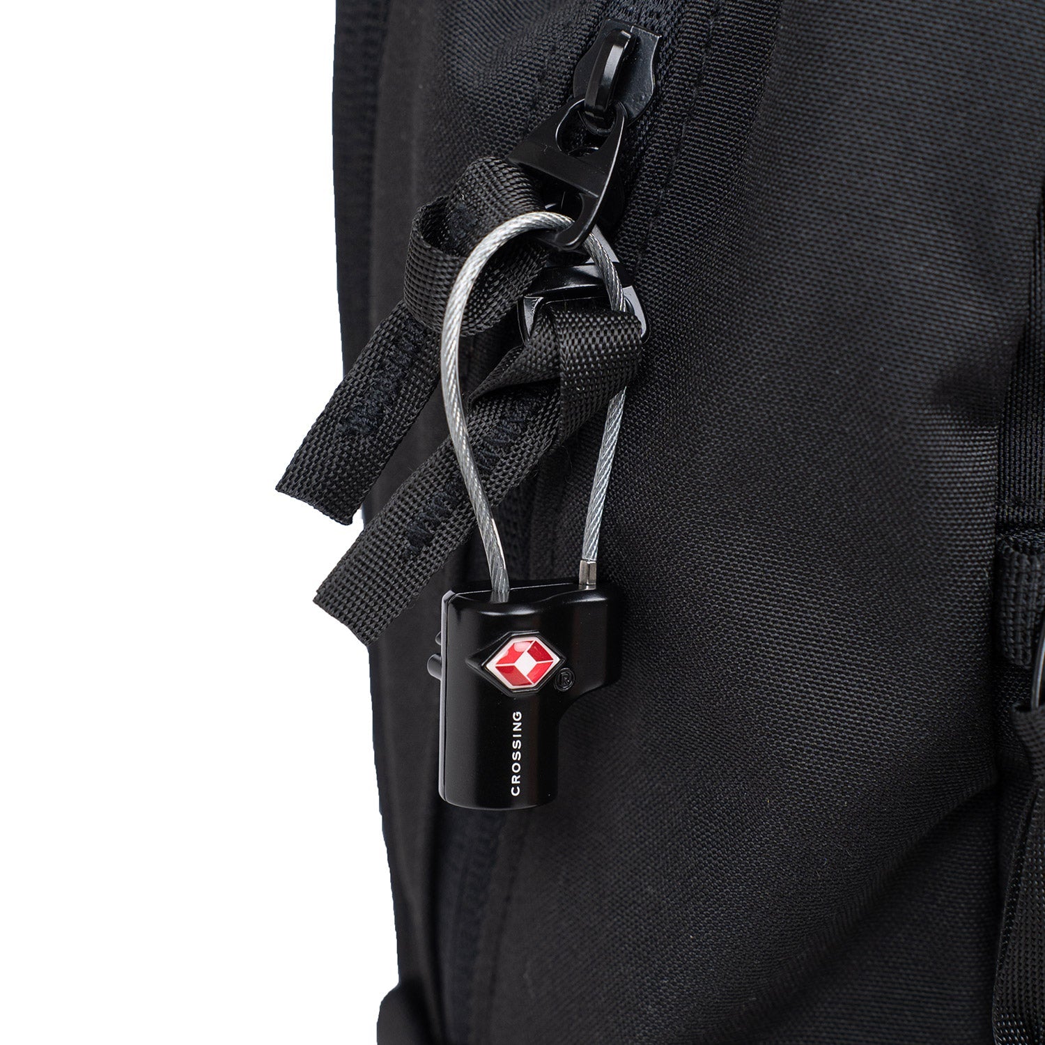 Crossing TSA Travel Cable Lock With Keys - Black