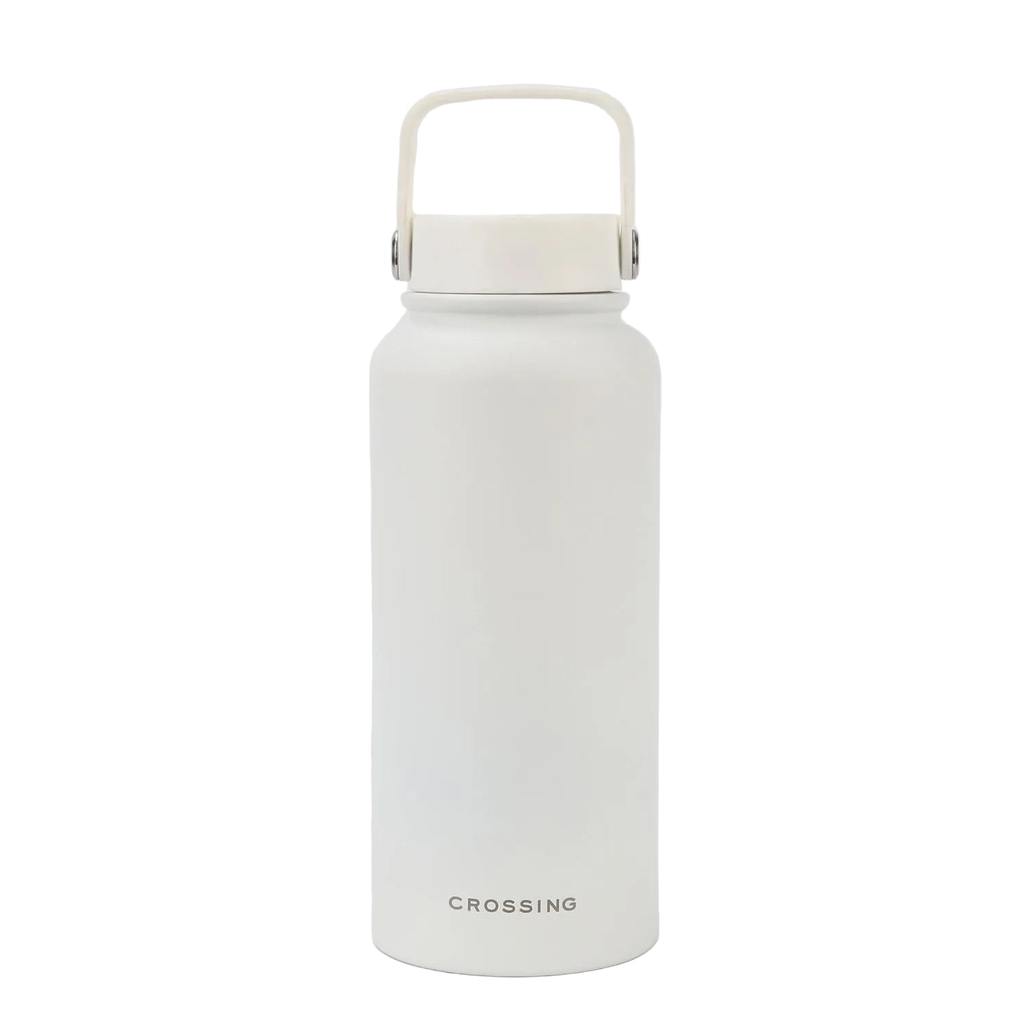 Crossing Urban Ceramic S/S Insulated Flat Cap Bottle With Handle 1000ml - Frost White