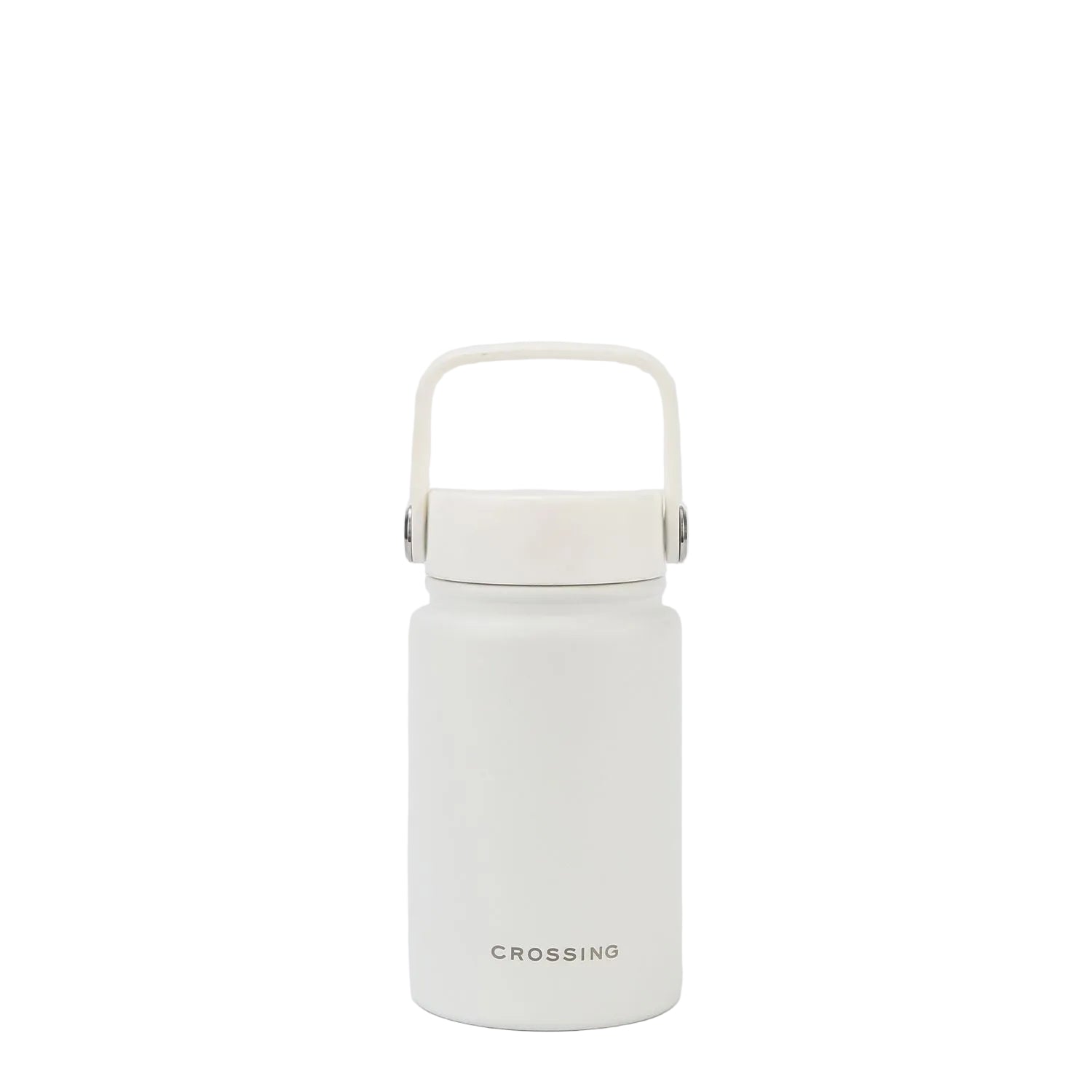Crossing Urban Ceramic S/S Insulated Flat Cap Bottle With Handle 400ml - Frost White