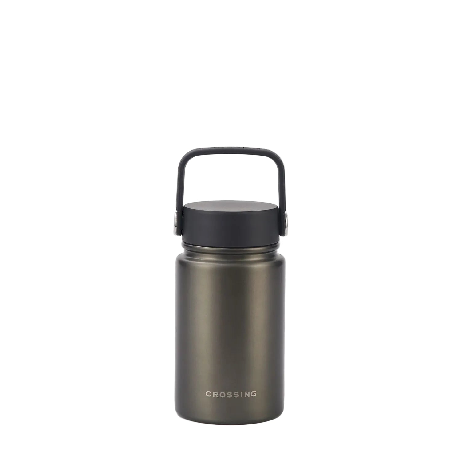 Crossing Urban Ceramic S/S Insulated Flat Cap Bottle With Handle 400ml - Gun Metal