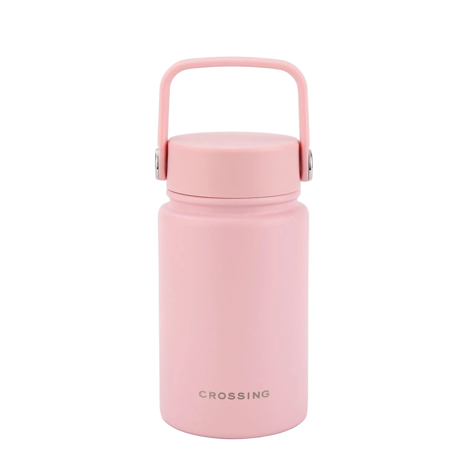 Crossing Urban Ceramic S/S Insulated Flat Cap Bottle With Handle 400ml - Light Pink