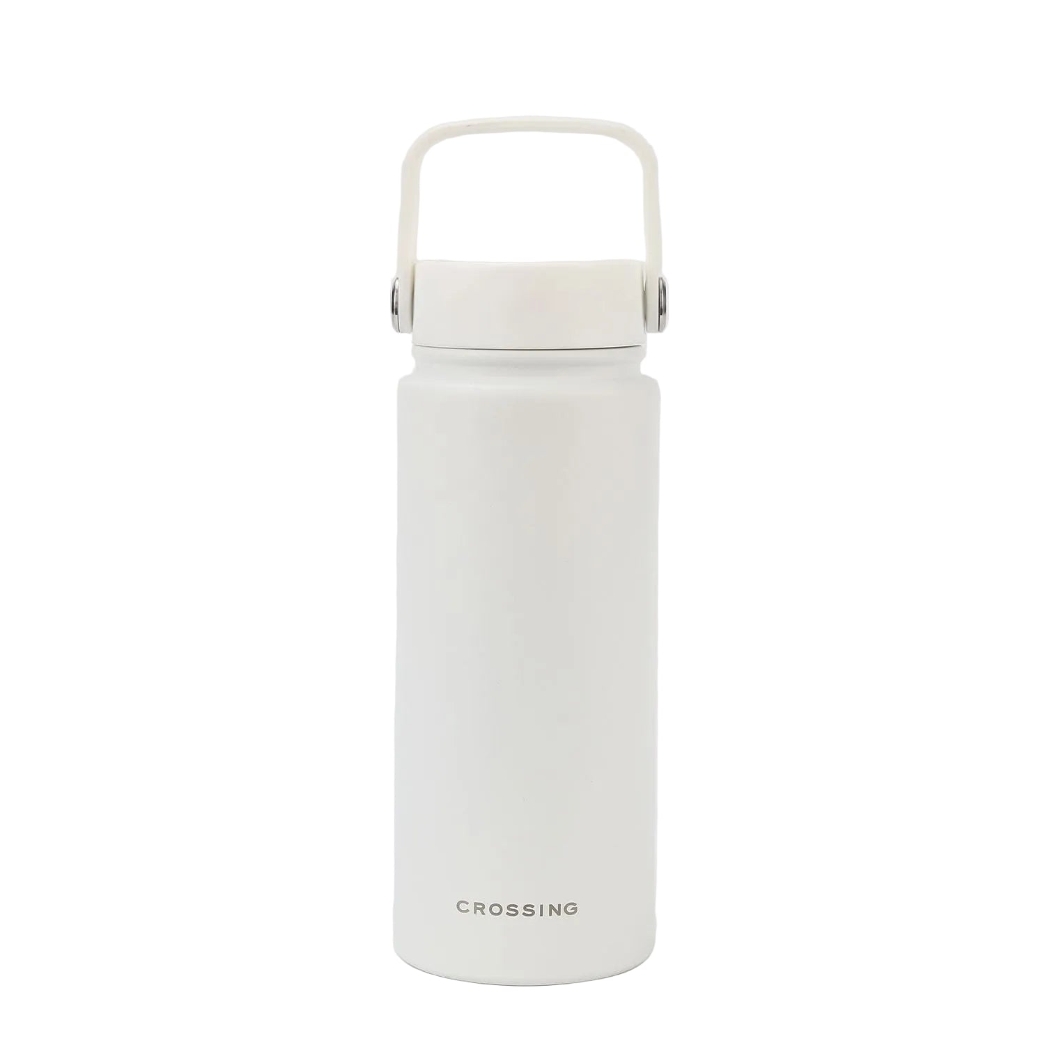 Crossing Urban Ceramic S/S Insulated Flat Cap Bottle With Handle 600ml - Frost White