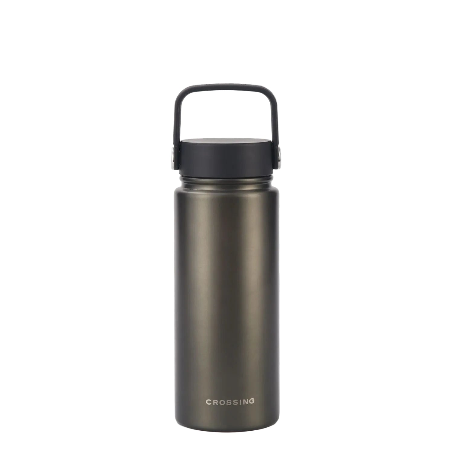 Crossing Urban Ceramic S/S Insulated Flat Cap Bottle With Handle 600ml - Gun Metal