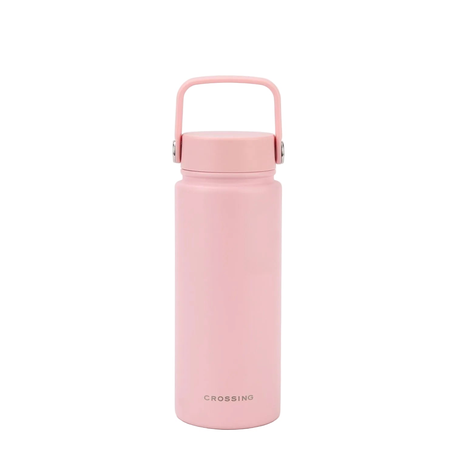 Crossing Urban Ceramic S/S Insulated Flat Cap Bottle With Handle 600ml - Light Pink