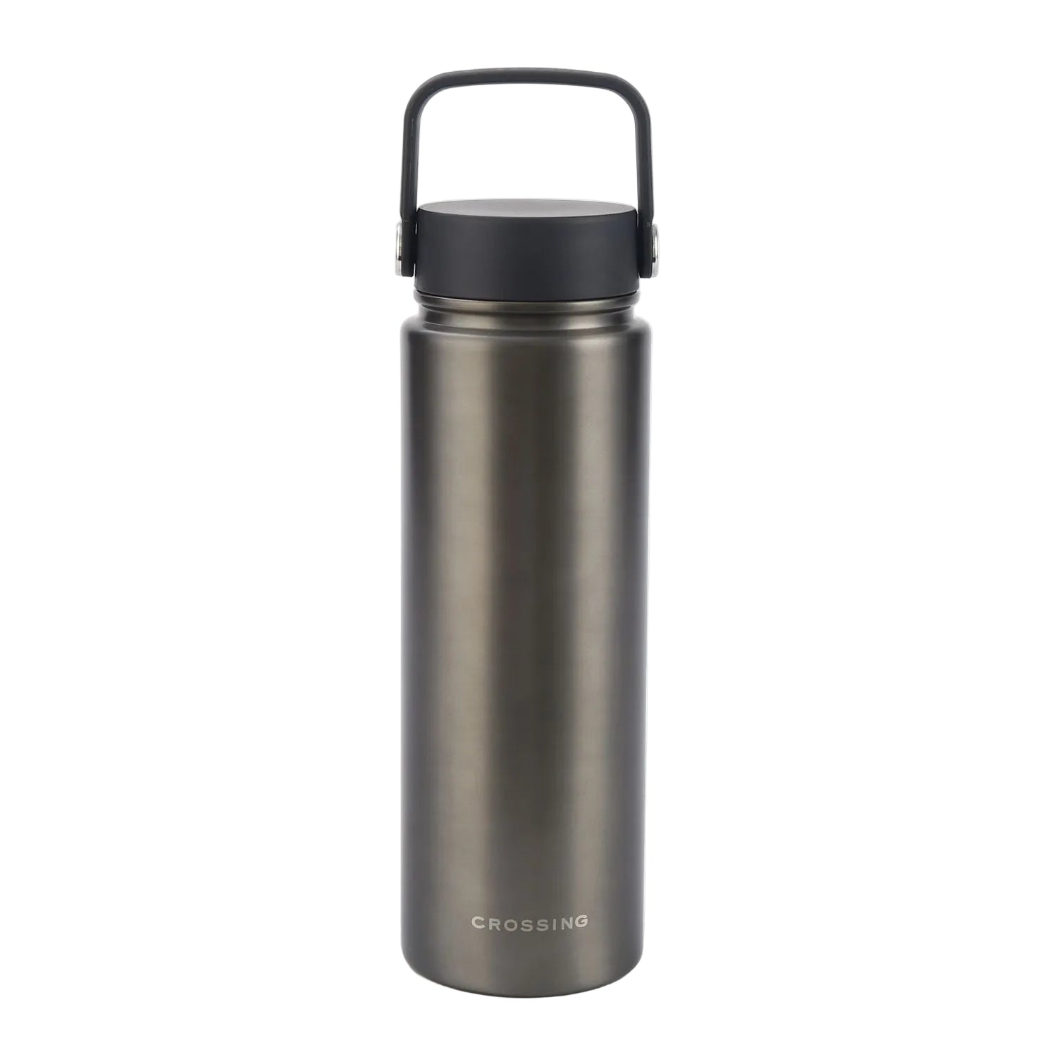 Crossing Urban Ceramic S/S Insulated Flat Cap Bottle With Handle 720ml - Gun Metal