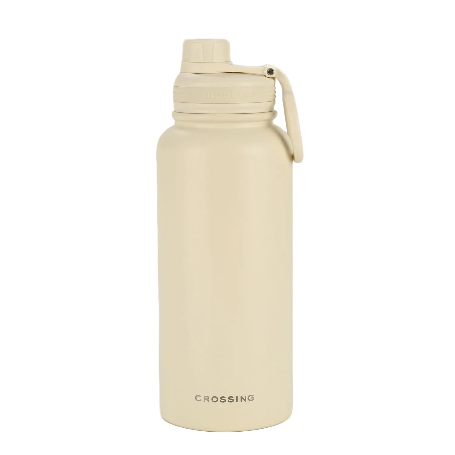 Crossing Urban Ceramic S/S Insulated Screw Cap Sports Bottle With Handle 1000ml - Cotton (White)