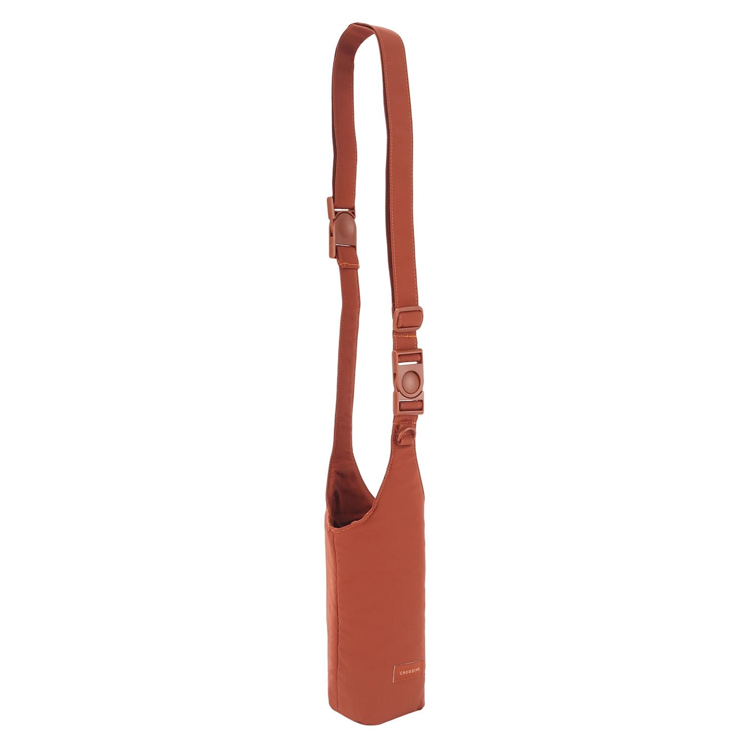 Crossing Waterproof Checked Nylon Dual Carry Water Bottle Bag - Rust