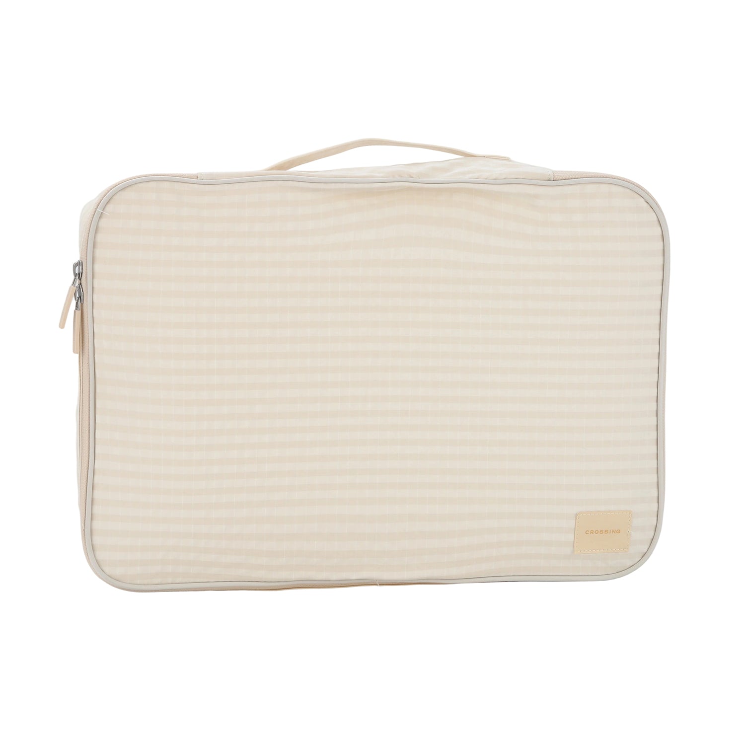 Crossing Waterproof Rayon Checked Packing Cube M - Beige