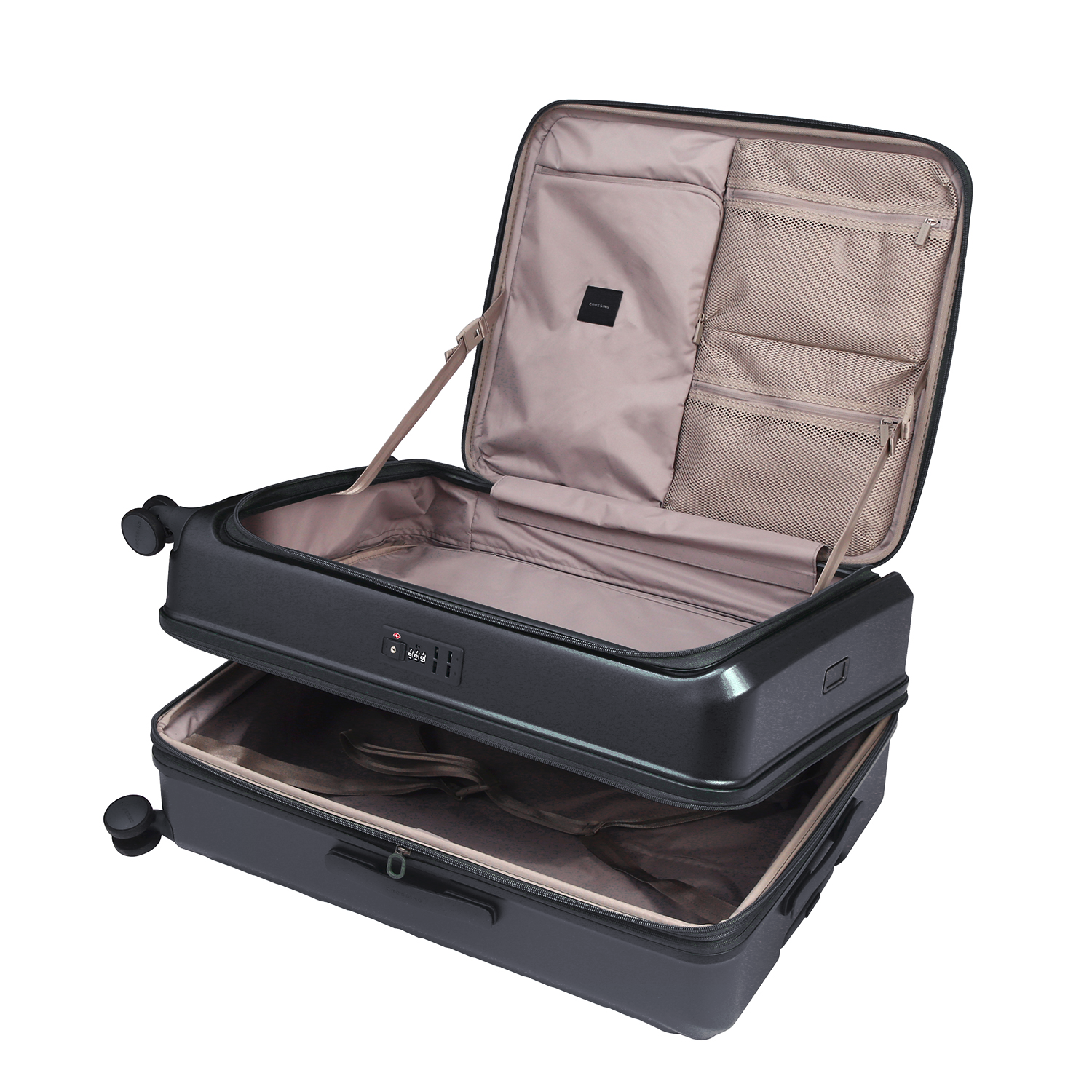 CROSSING INVI 30" Large Expandable Luggage With Front & Middle Access V3 - Black