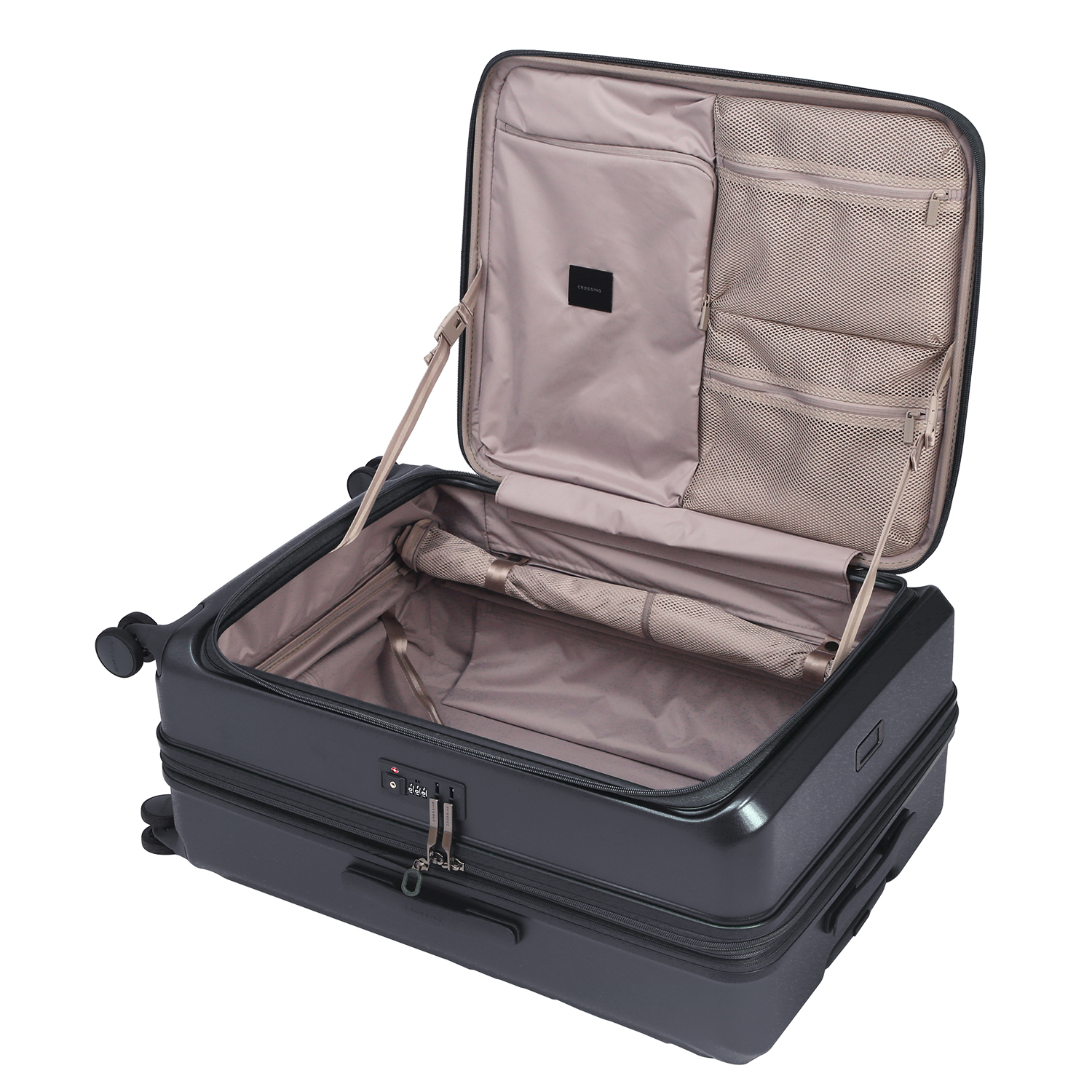 CROSSING INVI 30" Large Expandable Luggage With Front & Middle Access V3 - Black