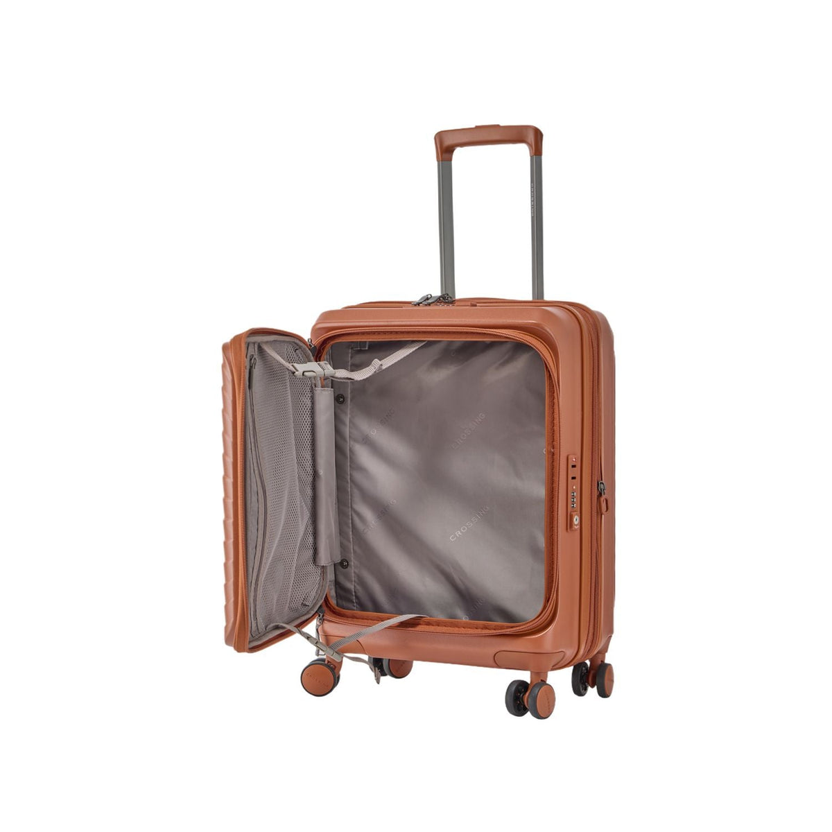 CROSSING INVI 20" Carry On Expandable Luggage With Front & Middle Access - Pumpkin