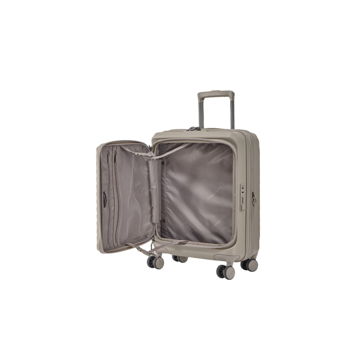 CROSSING INVI 20" Carry On Expandable Luggage With Front & Middle Access - Taupe