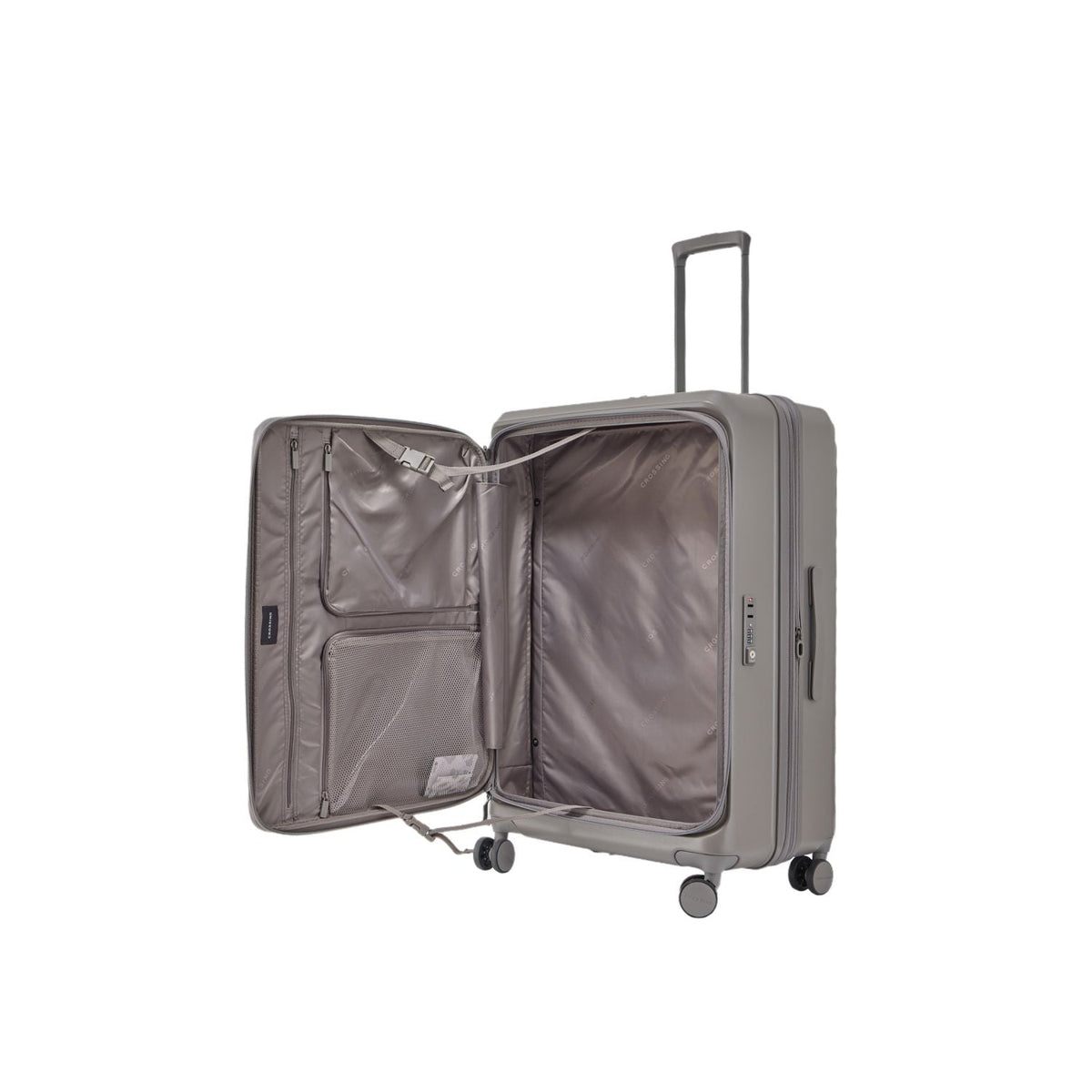 CROSSING INVI 24" Medium Expandable Luggage With Front & Middle Access - Latte