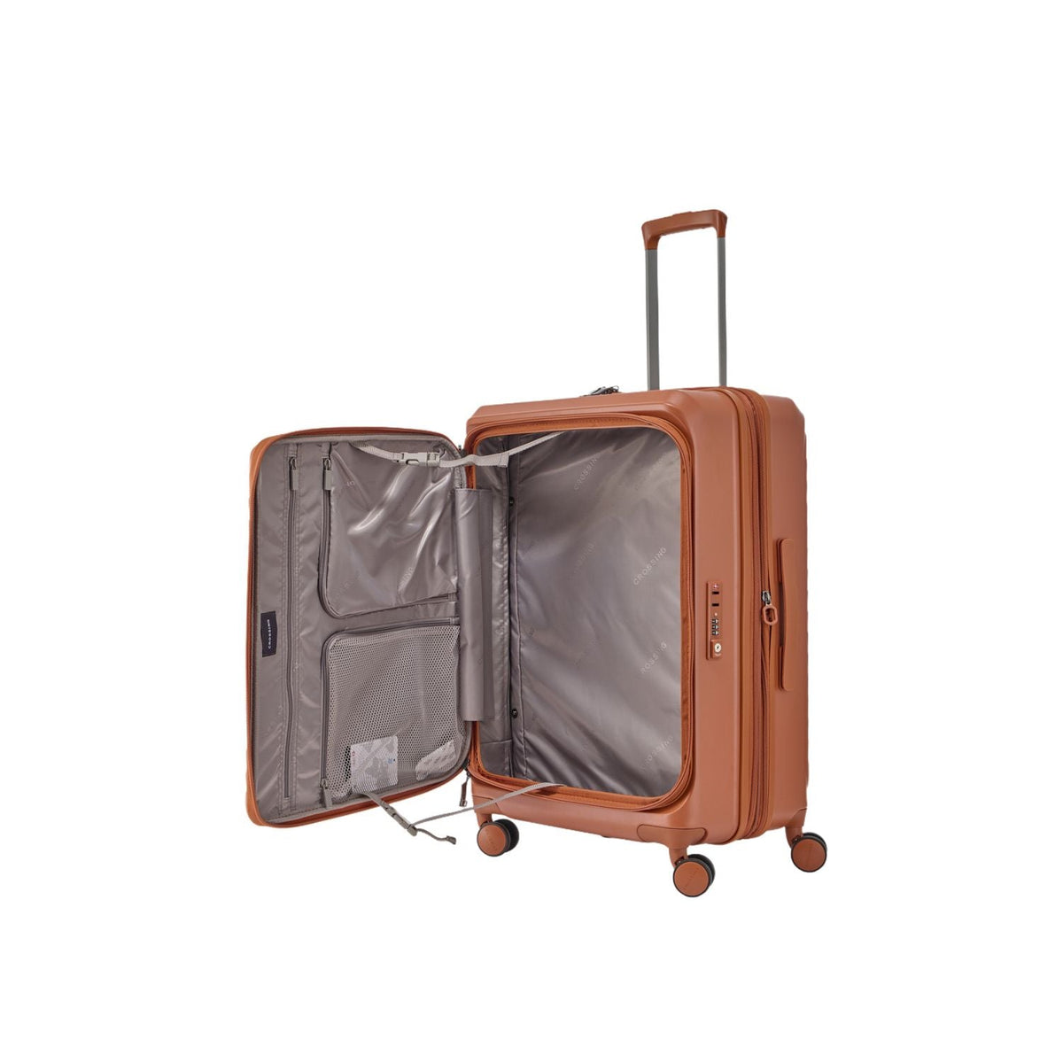 CROSSING INVI 24" Medium Expandable Luggage With Front & Middle Access - Pumpkin