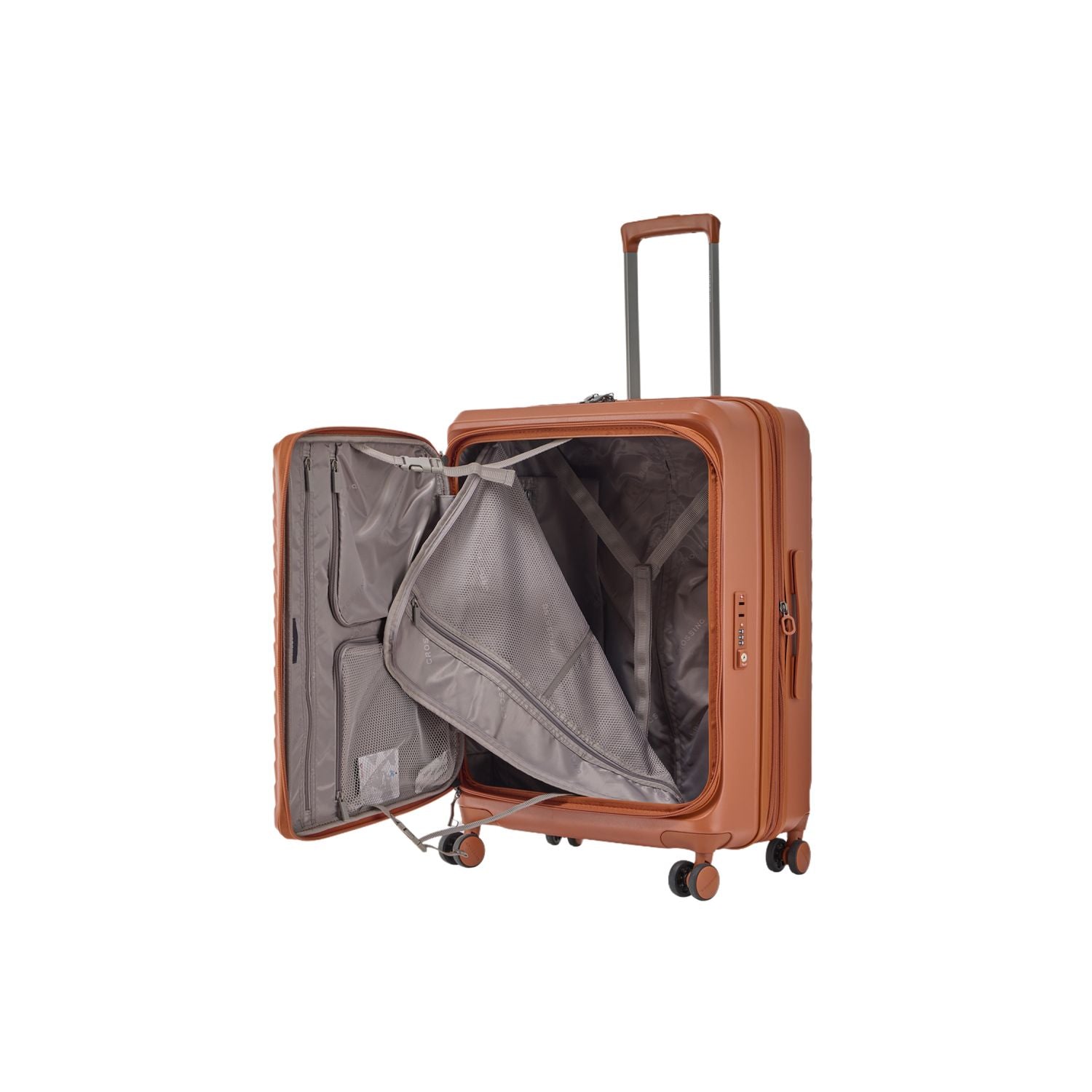 CROSSING INVI 24" Medium Expandable Luggage With Front & Middle Access - Pumpkin