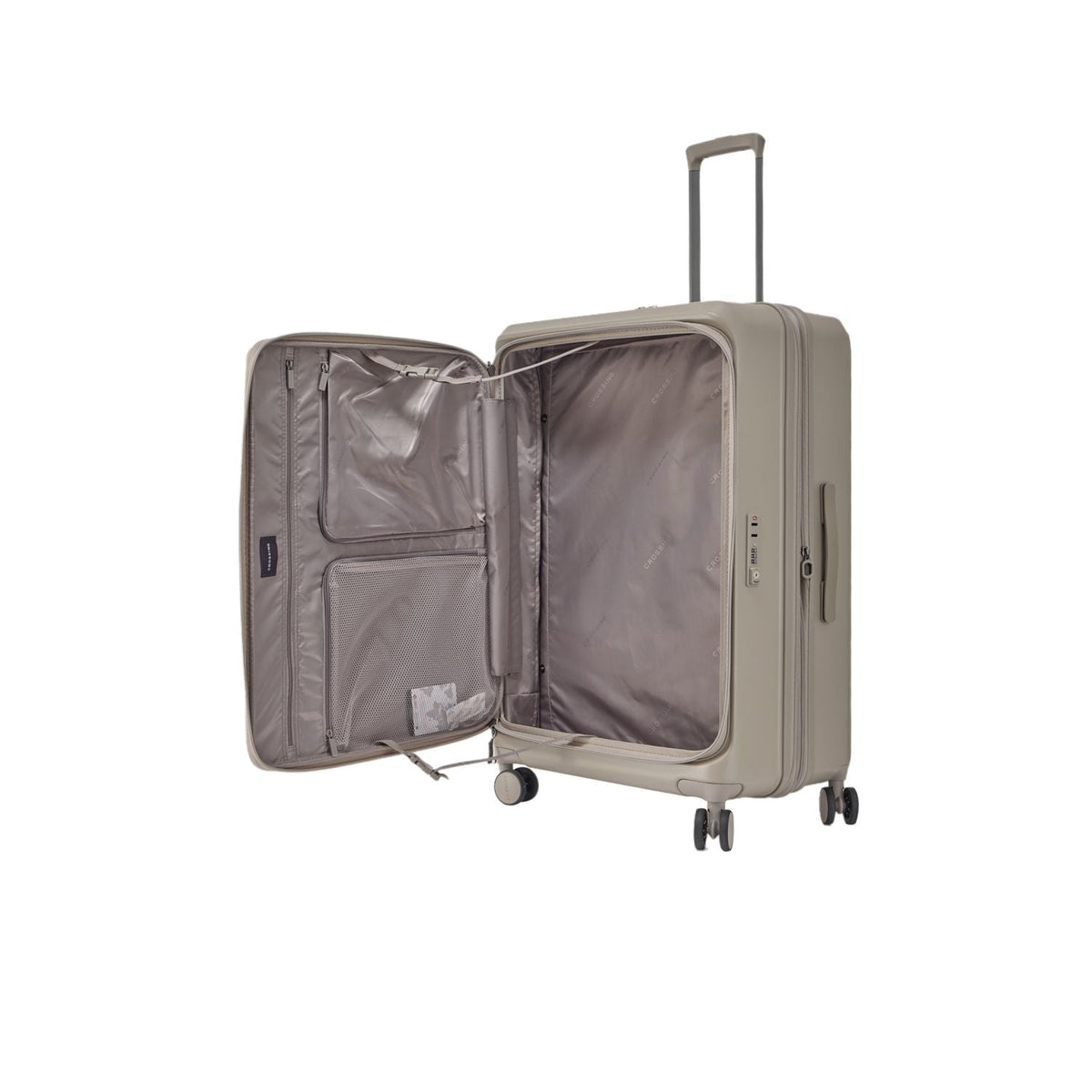 CROSSING INVI 24" Medium Expandable Luggage With Front & Middle Access - Taupe