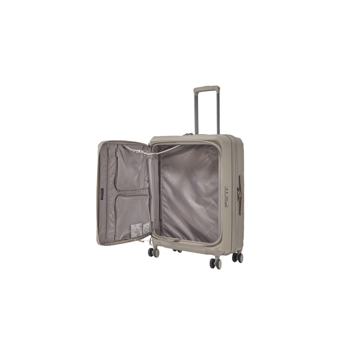 CROSSING INVI 28" Large Expandable Luggage With Front & Middle Access - Latte