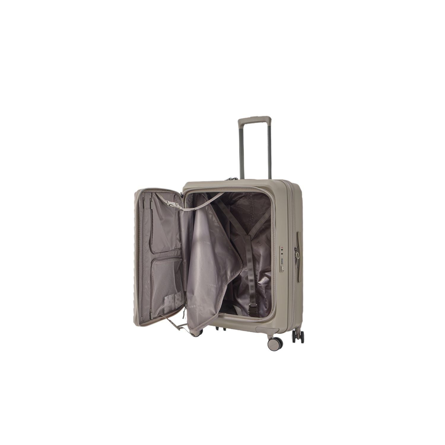 CROSSING INVI 28" Large Expandable Luggage With Front & Middle Access - Latte