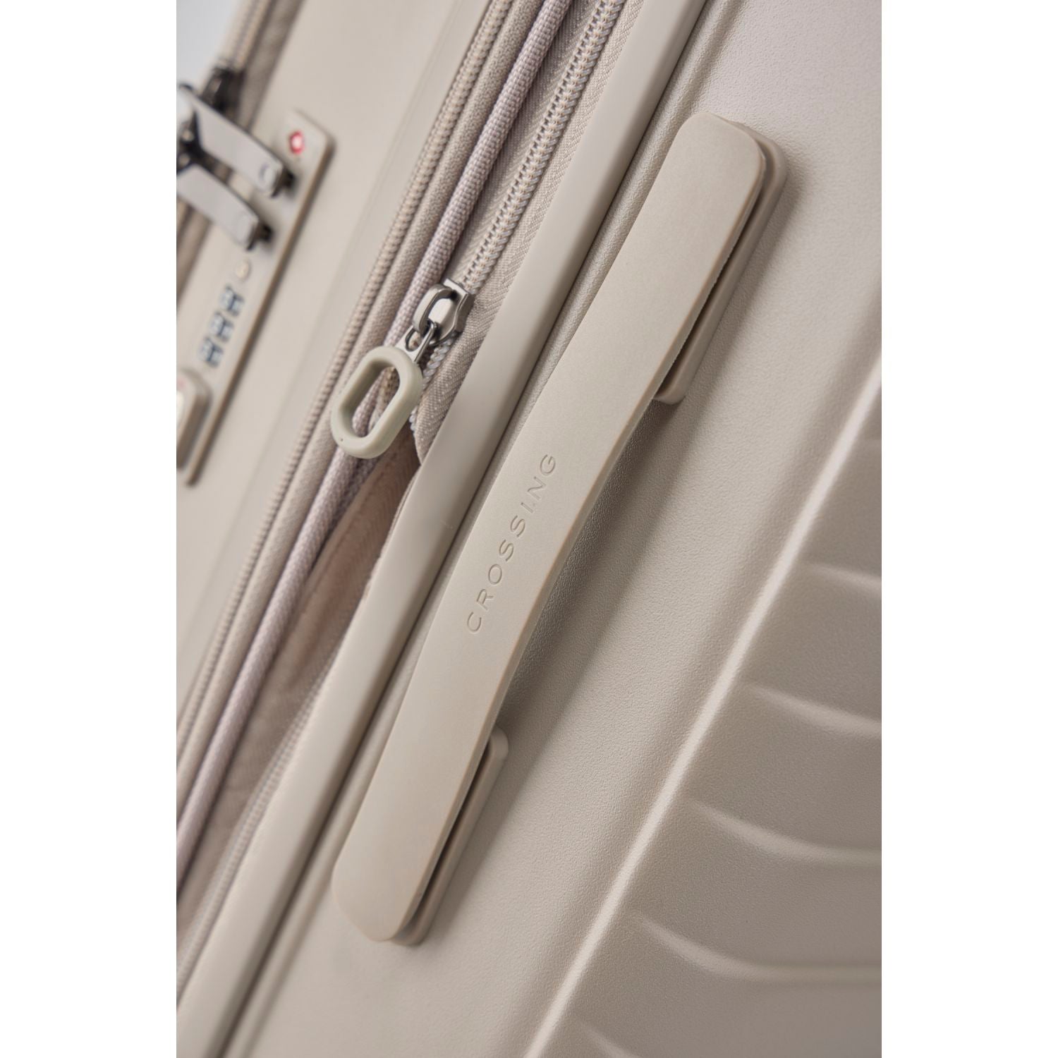 CROSSING INVI 24" Medium Expandable Luggage With Front & Middle Access - Taupe