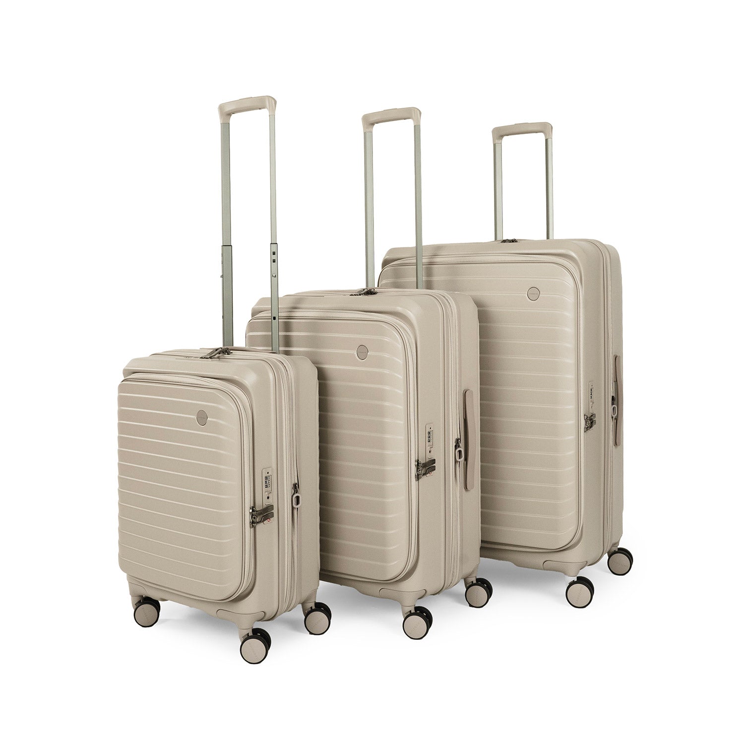 CROSSING INVI 20" Carry On Expandable Luggage With Front & Middle Access - Taupe