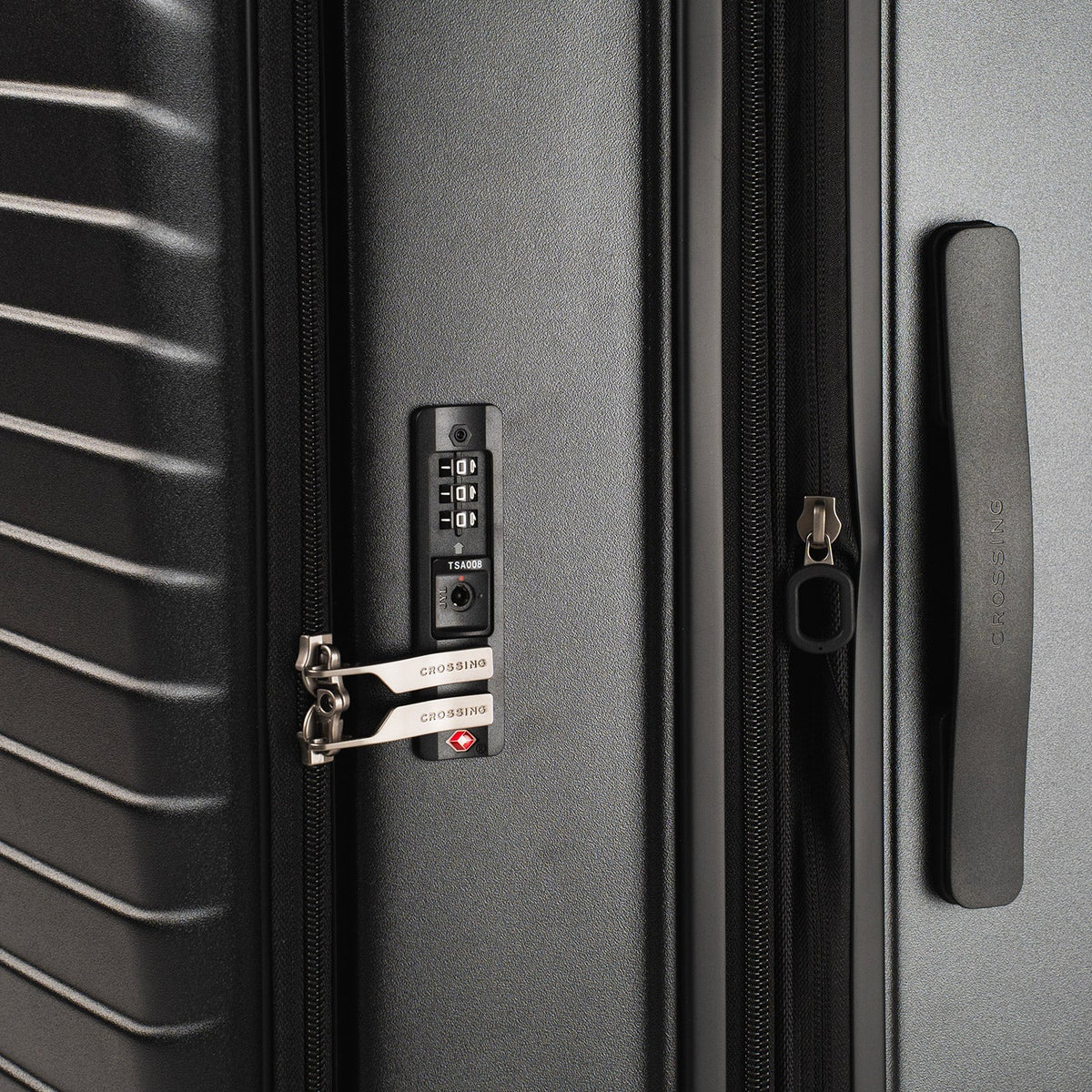 CROSSING INVI 25" Medium Expandable Luggage With Front & Middle Access - Black