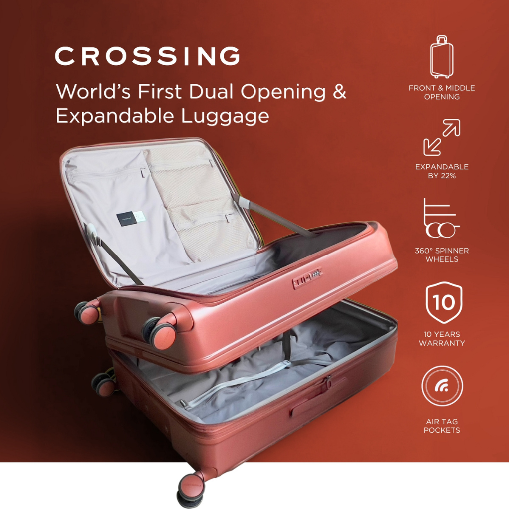 CROSSING INVI 25" Medium Expandable Luggage With Front & Middle Access - Squash