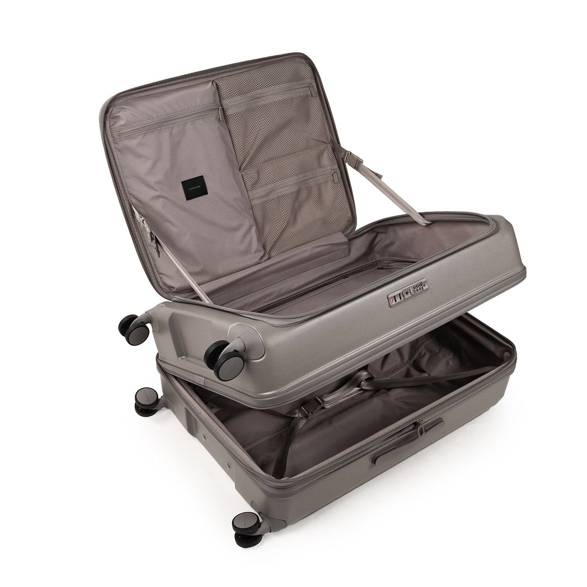 CROSSING INVI 30" Large Expandable Luggage With Front & Middle Access - Latte