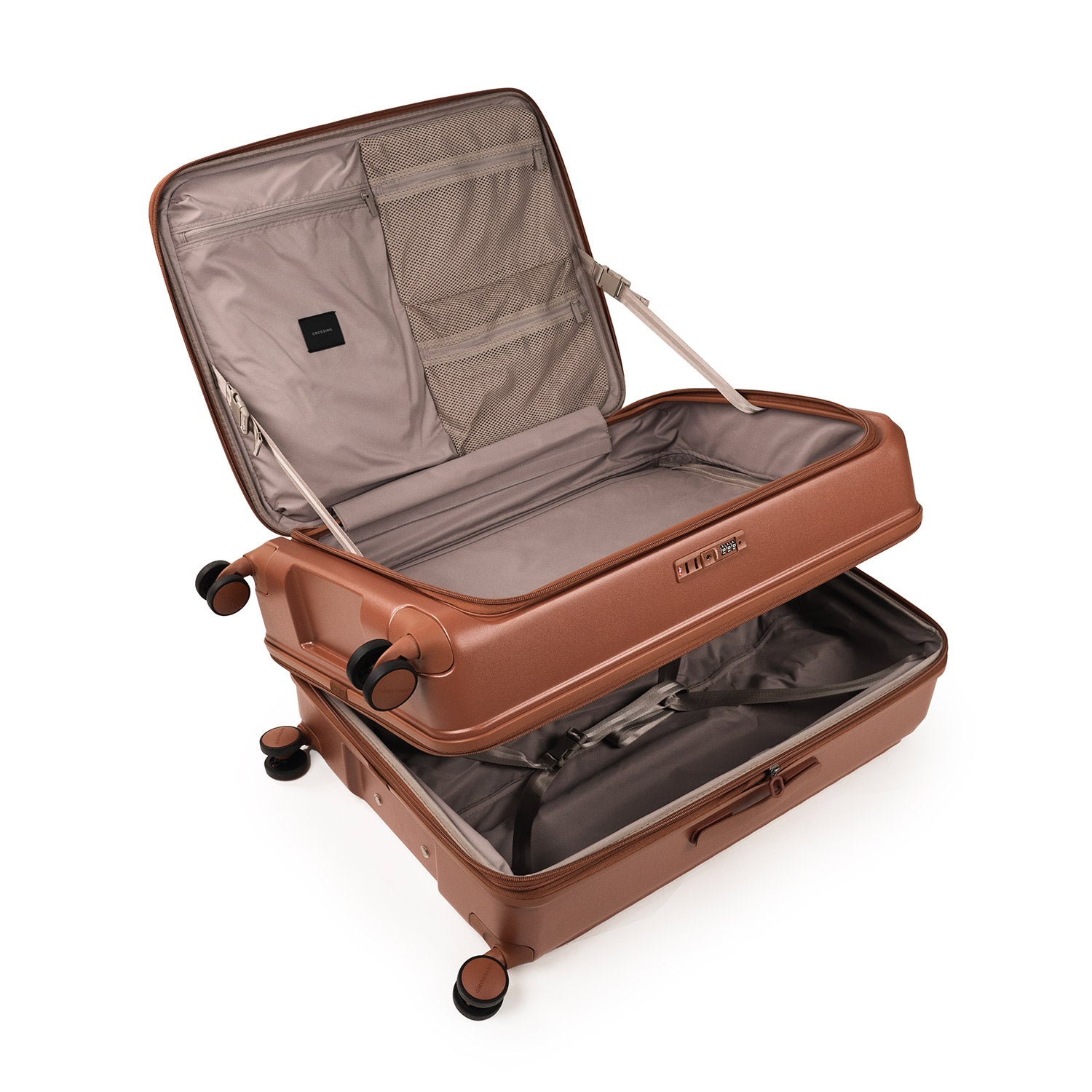 CROSSING INVI 30" Large Expandable Luggage With Front & Middle Access - Brick