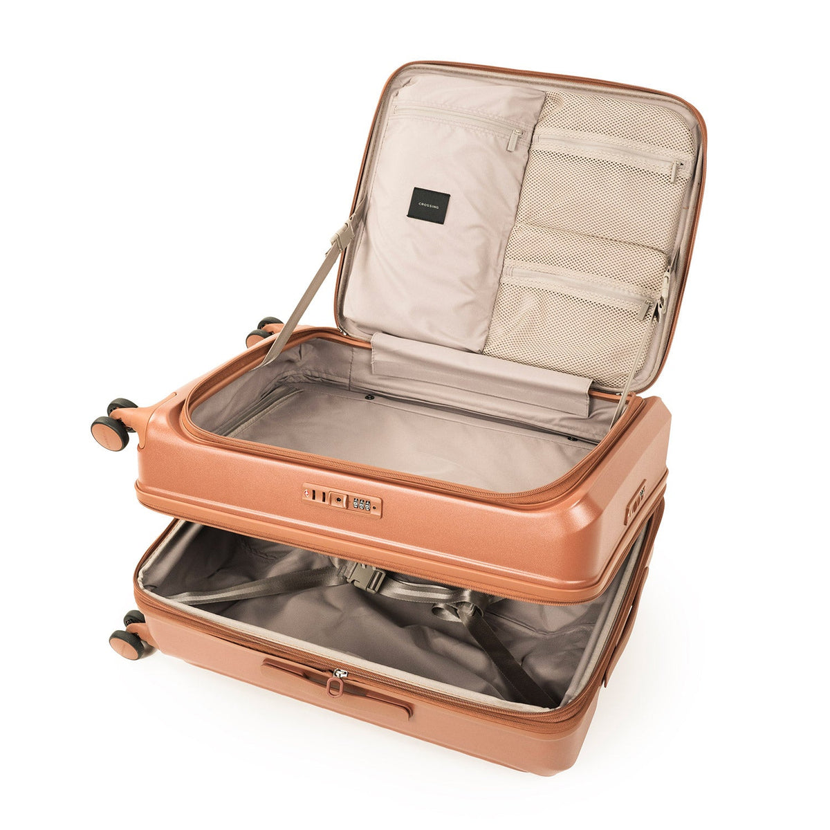 CROSSING INVI 25" Medium Expandable Luggage With Front & Middle Access - Brick