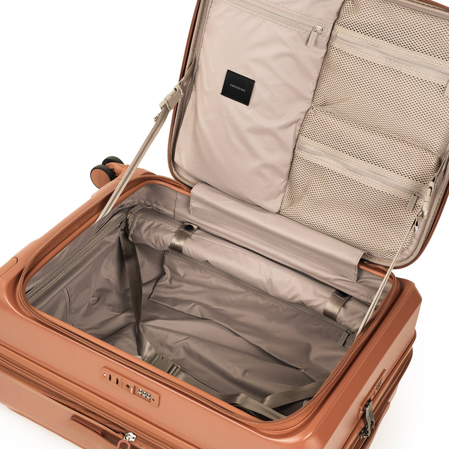 CROSSING INVI 25" Medium Expandable Luggage With Front & Middle Access - Brick