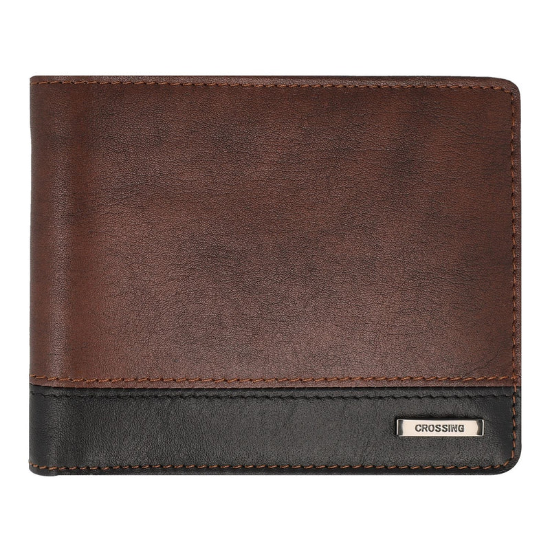 Crossing Antique Bi-fold Leather Wallet - Timber - Cafe