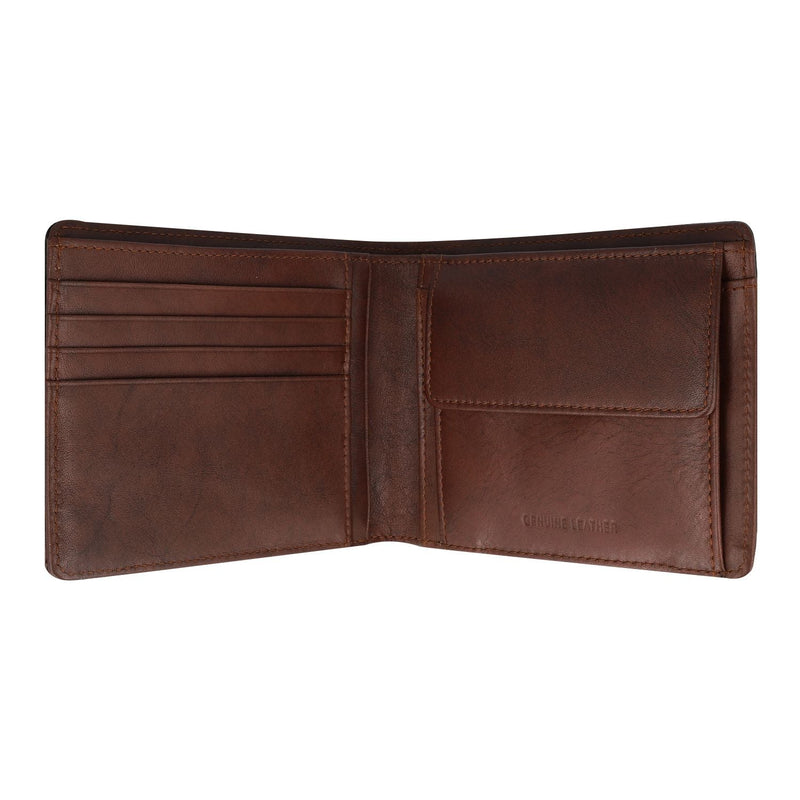 Crossing Antique Bi-fold Leather Wallet With Coin Pouch - Timber - Black