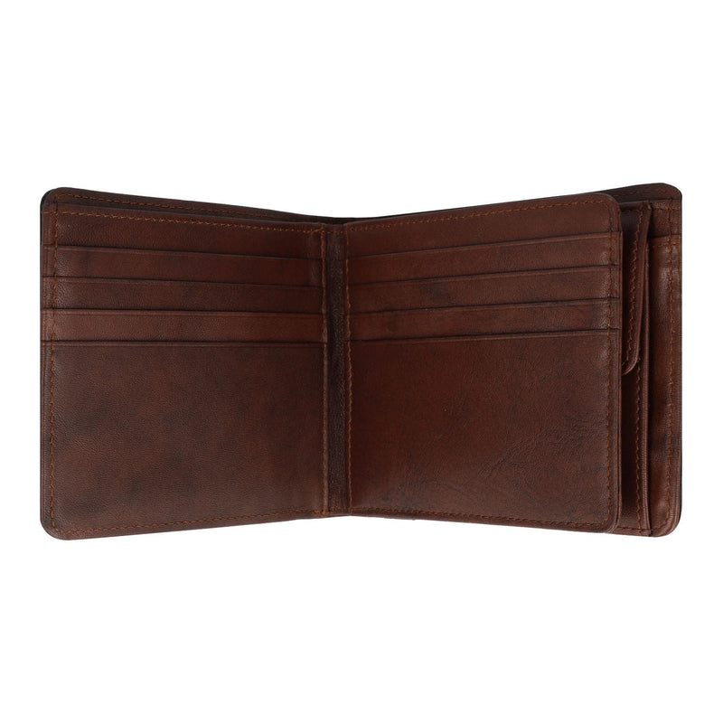 Crossing Antique Bi-fold Leather Wallet With Flap And Coin Pouch - Timber - Black