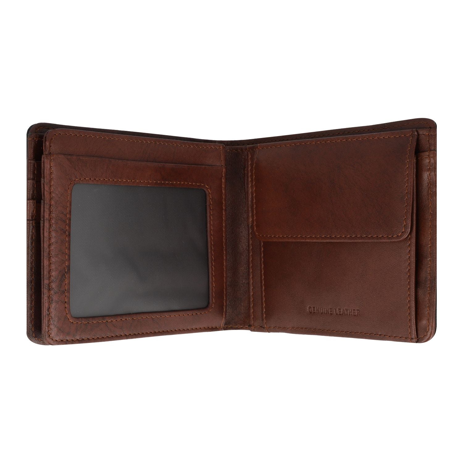Crossing Antique Bi-fold Leather Wallet With Flap And Coin Pouch - Timber - Black