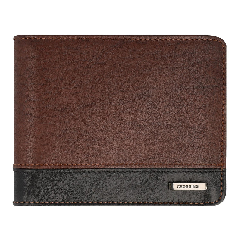 Crossing Antique Bi-fold Leather Wallet With Flap And Coin Pouch - Timber - Cafe