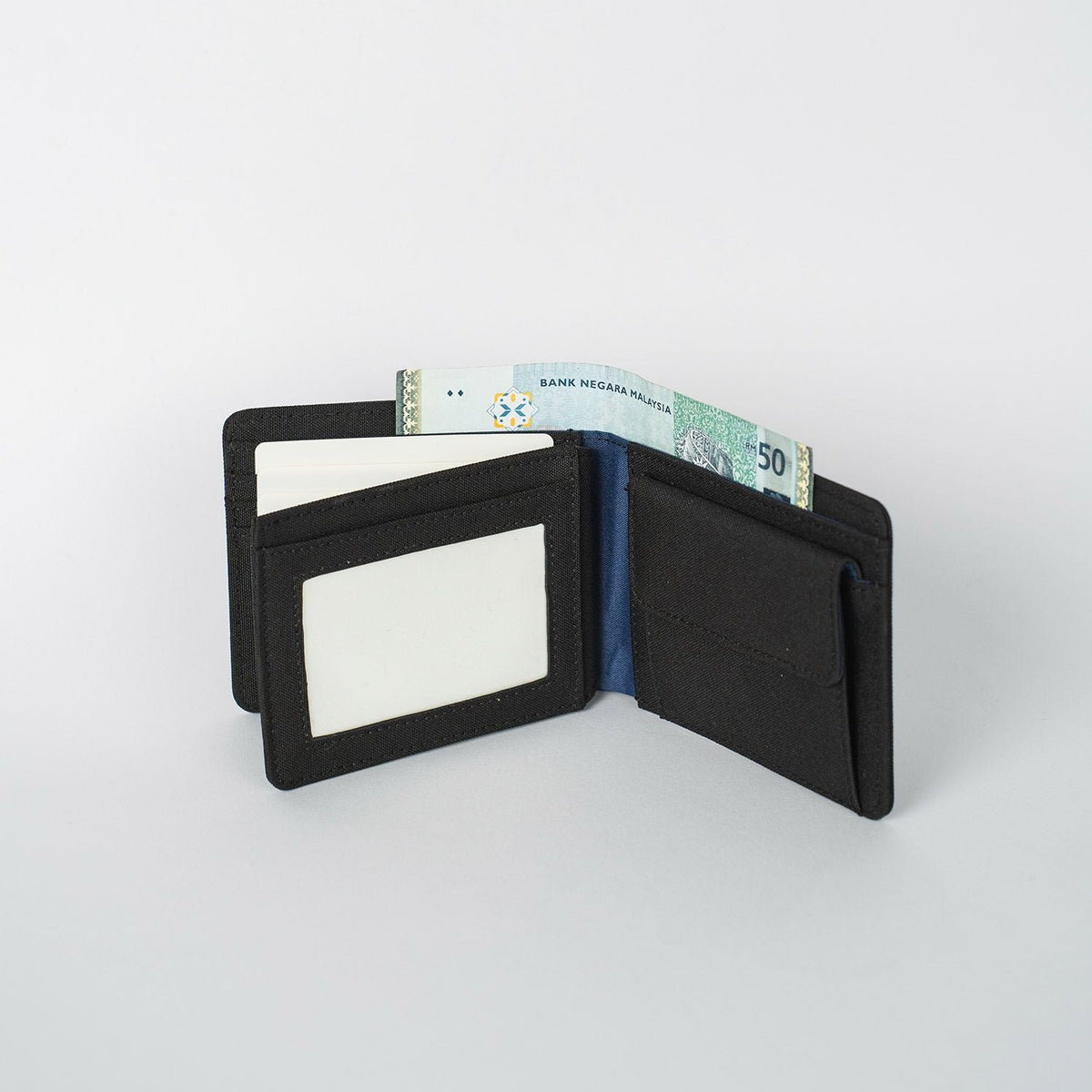 Crossing Bifold Wallet with Coin Pocket & Card Flap RFID - Black