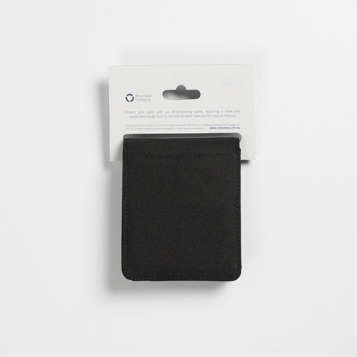 Crossing Bifold Wallet with Coin Pocket & Card Flap RFID - Black