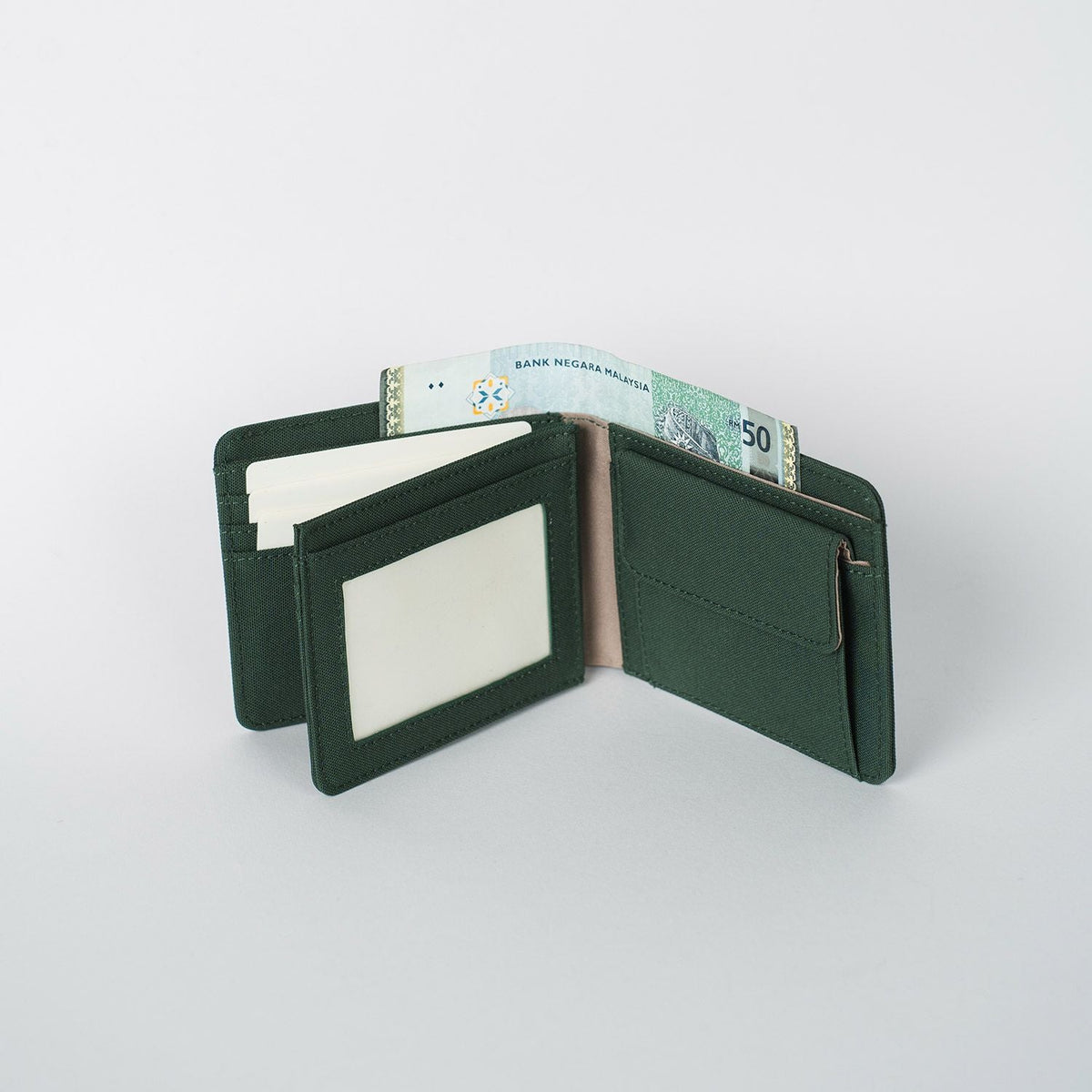 Crossing Bifold Wallet with Coin Pocket & Card Flap RFID - Green